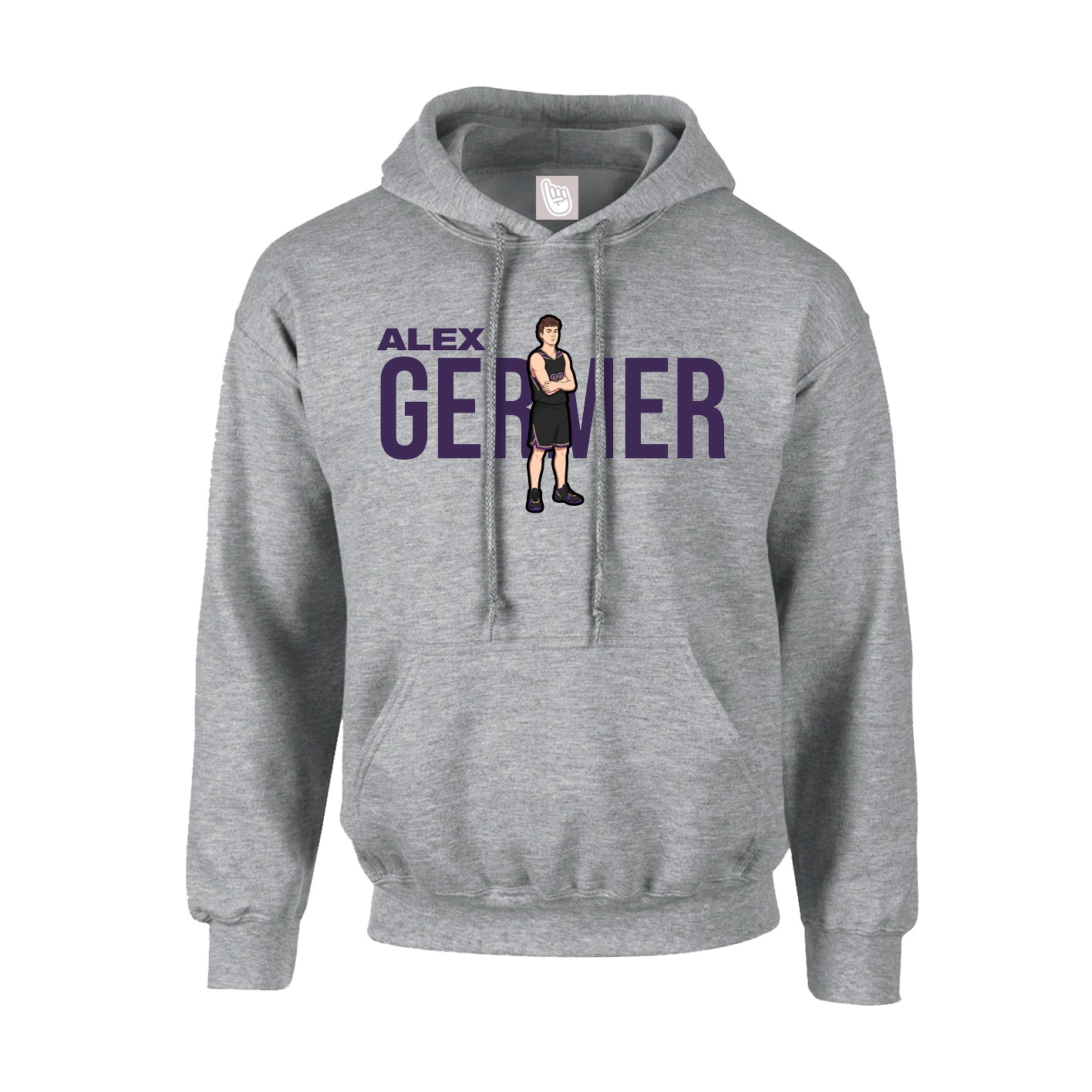 Youth Hoodie — Player Name in Grey