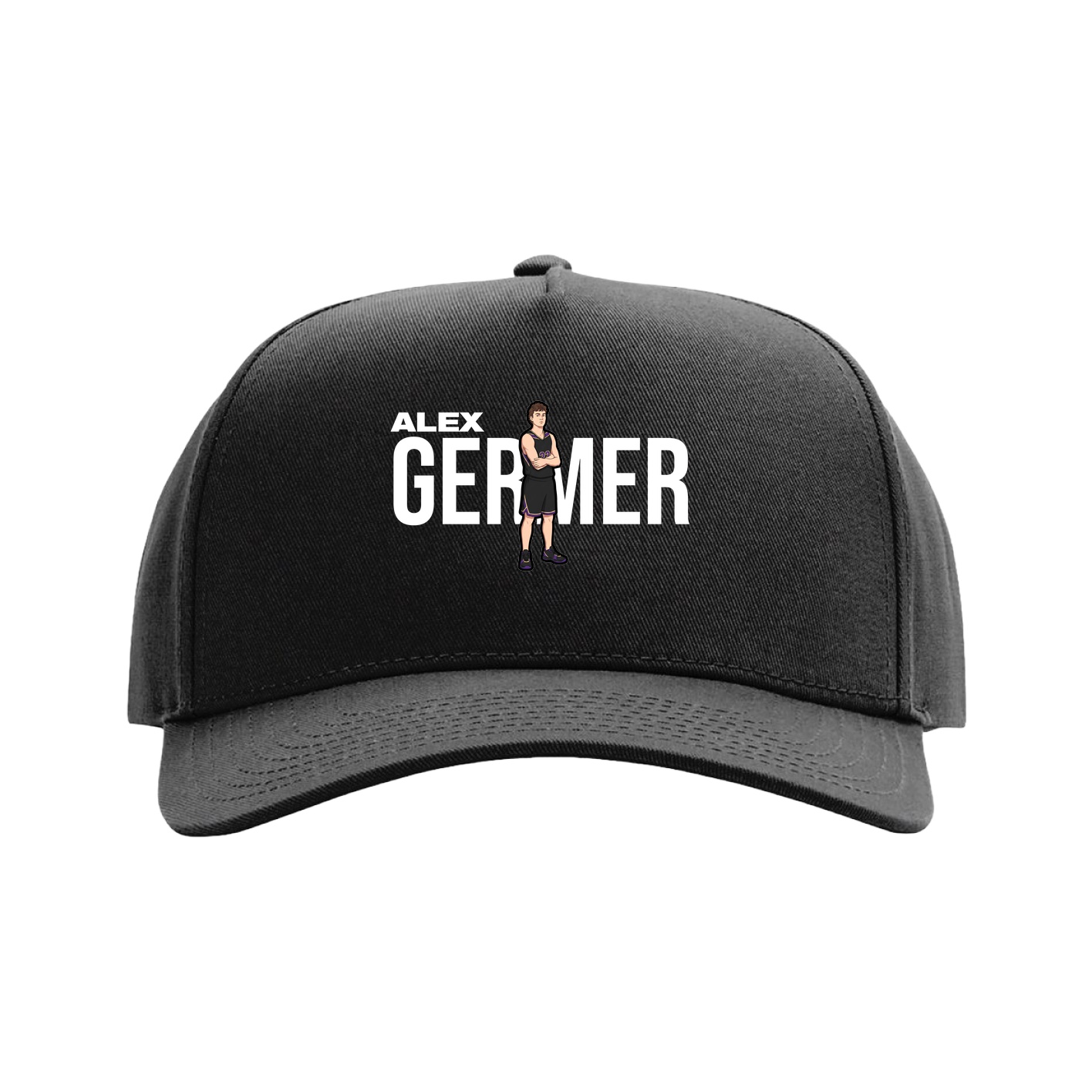 Full Fabric Five-Panel Champ Cap — Player Name in Black