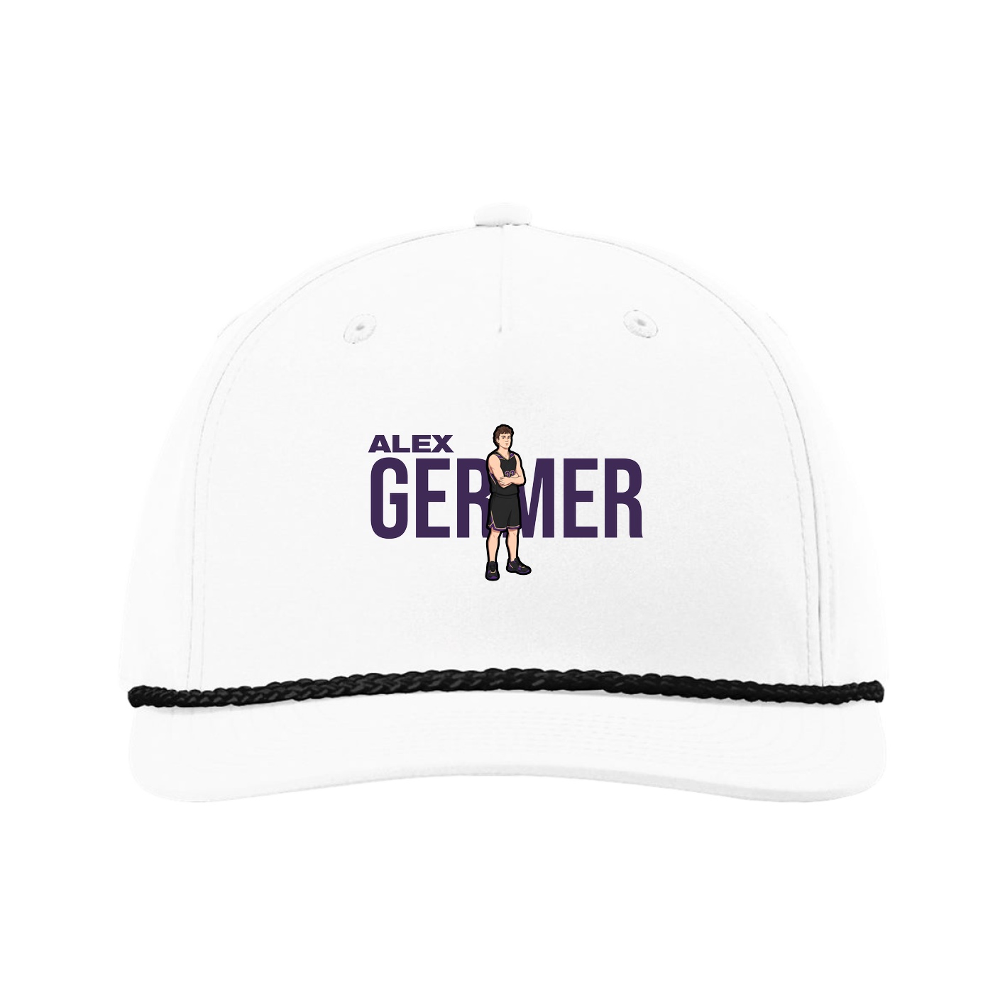 Five-Panel Classic Rope Cap — Player Name in White