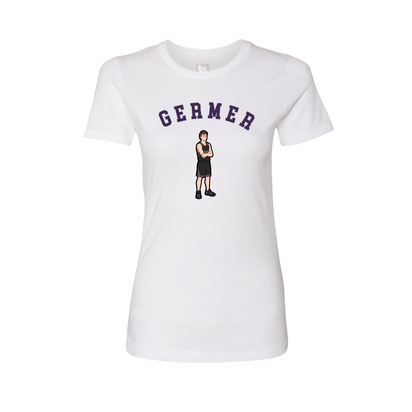 Fitted Women's Tee — Shirsey Arch in White