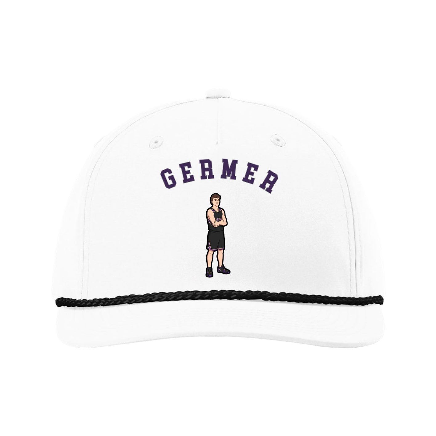 Five-Panel Classic Rope Cap — Shirsey Arch in White