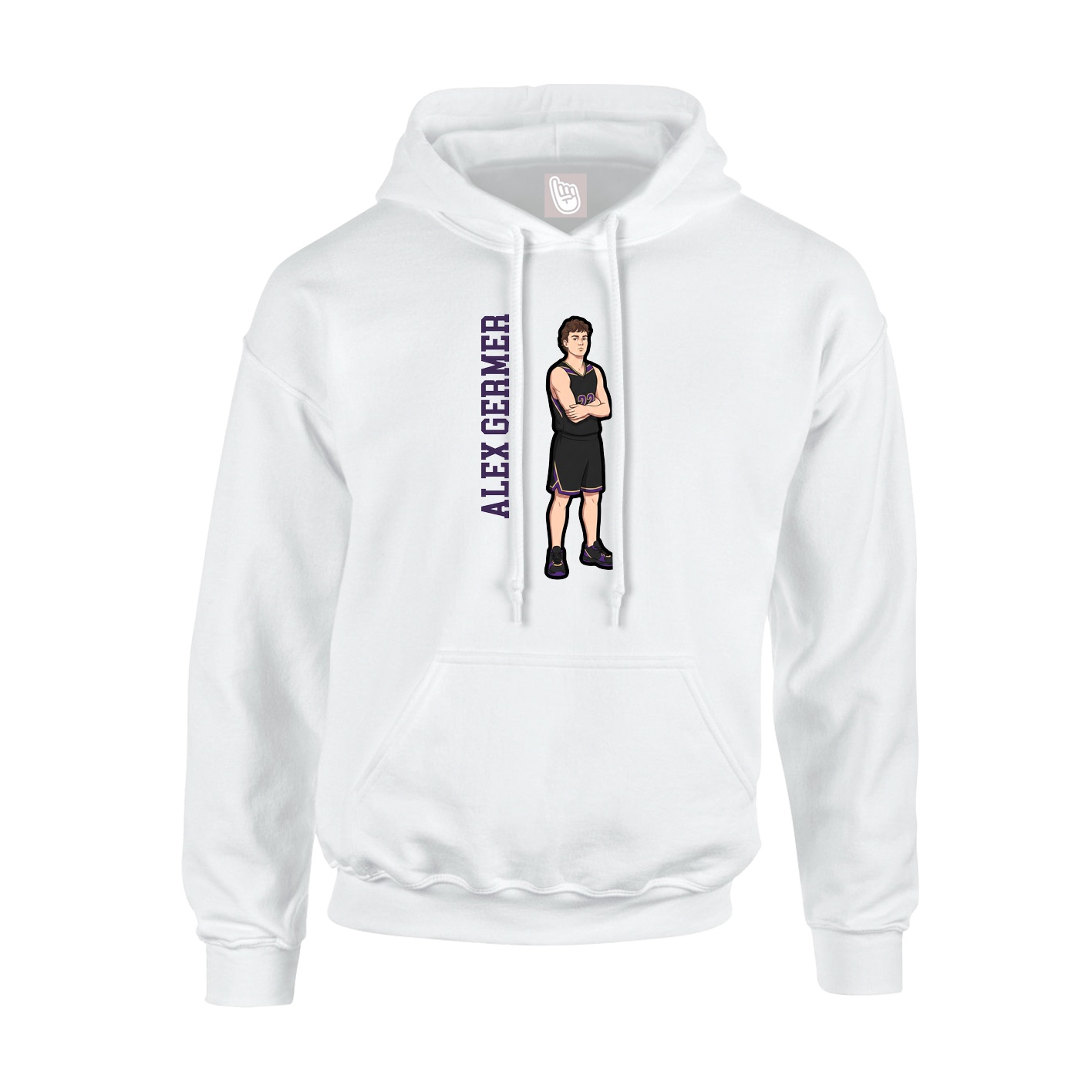 Youth Hoodie — Name Vertical in White
