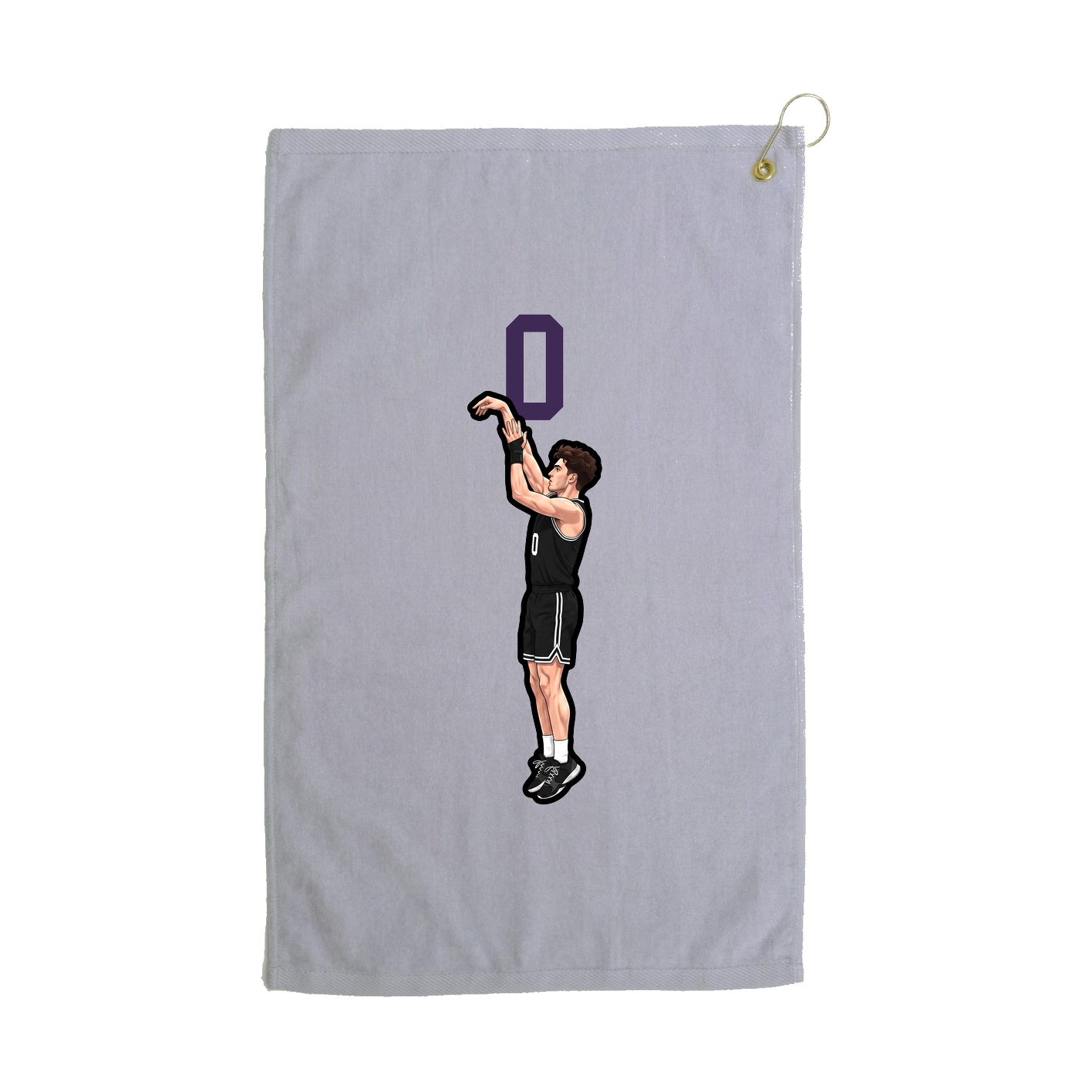 Golf Towel — Number Top in Grey