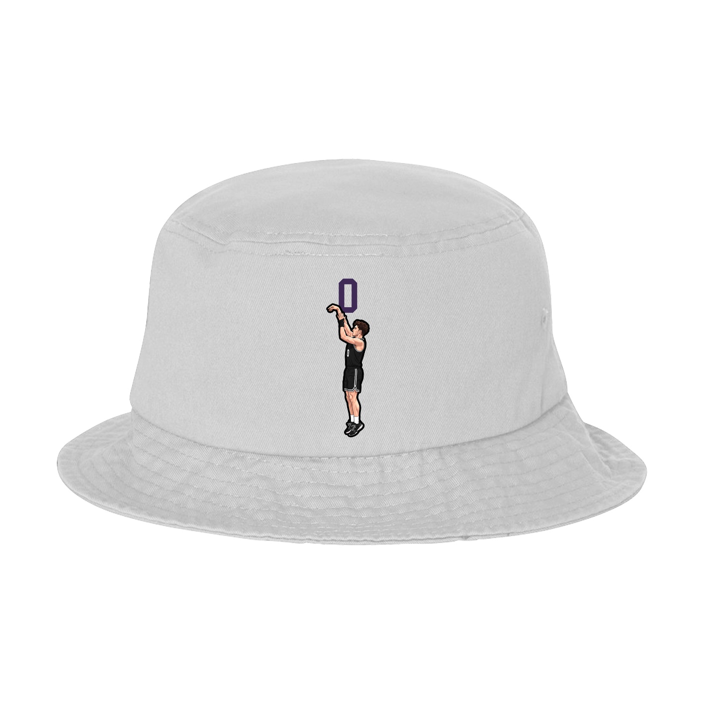 Bucket Cap — Number Top in White