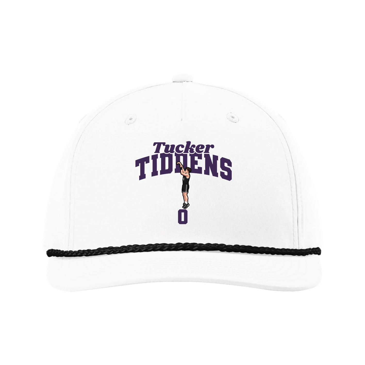 Five-Panel Classic Rope Cap — Signature Arch in White