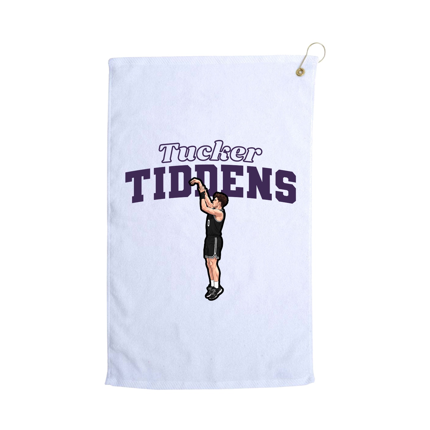 Golf Towel — Name Arch in White