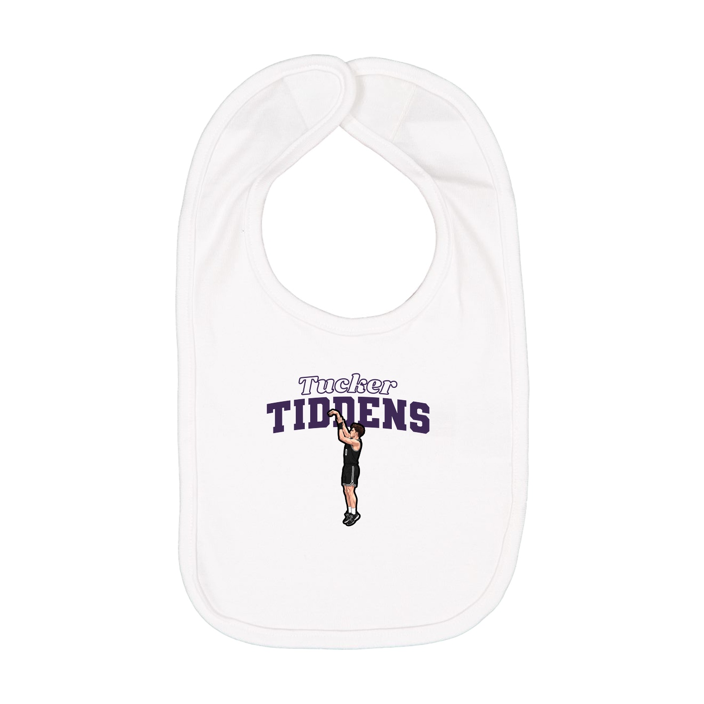 Infant Bib — Name Arch in White
