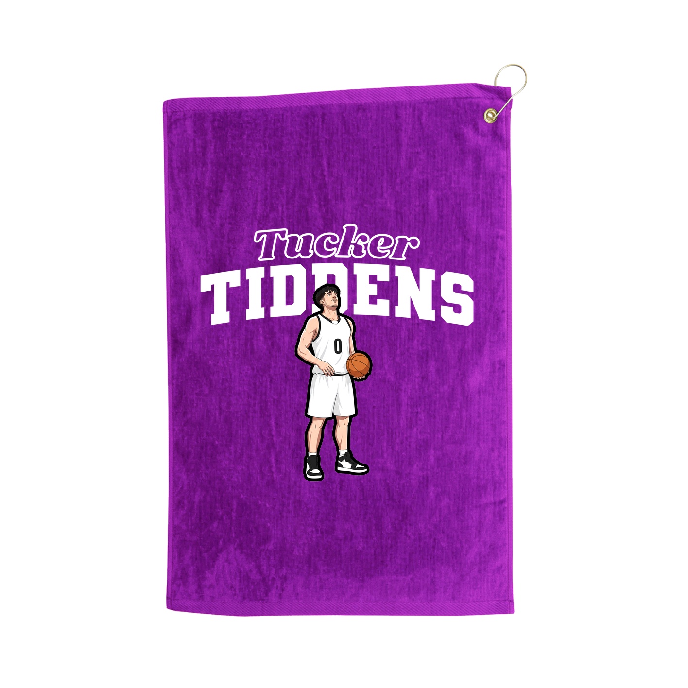 Golf Towel — Name Arch in Purple
