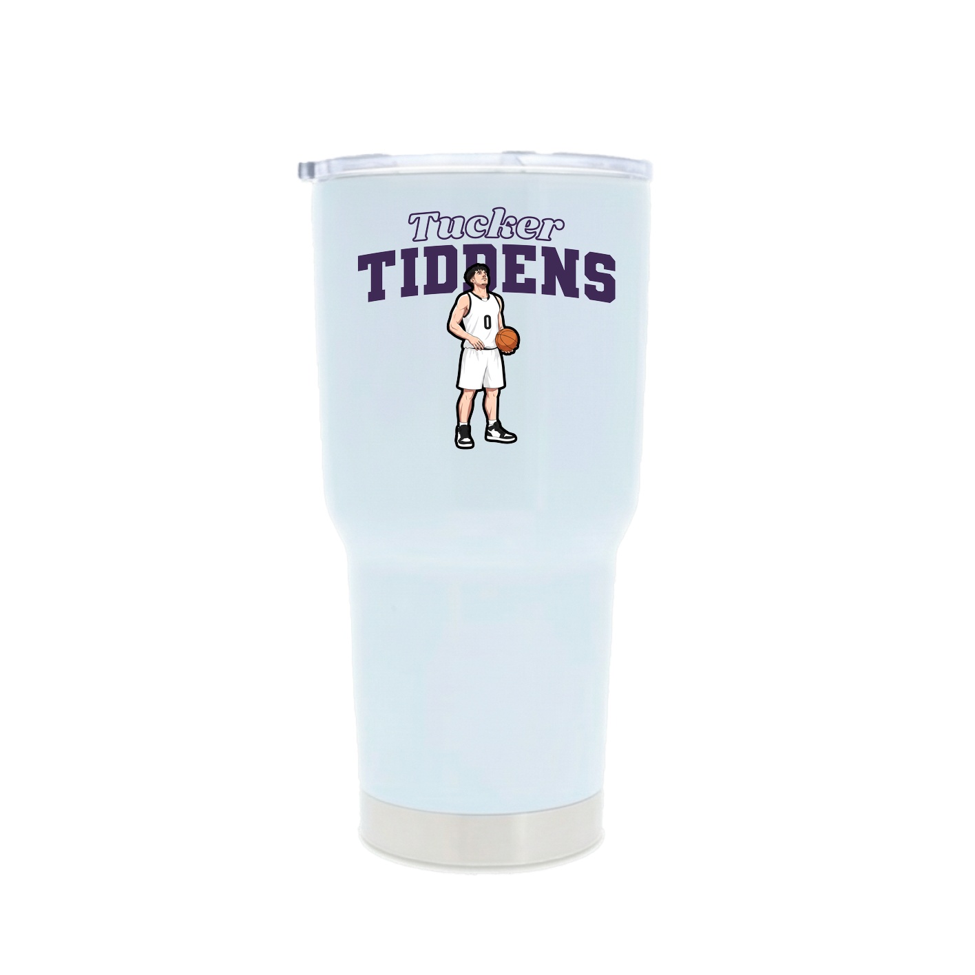 30oz Stainless Steel Tumbler — Name Arch in White