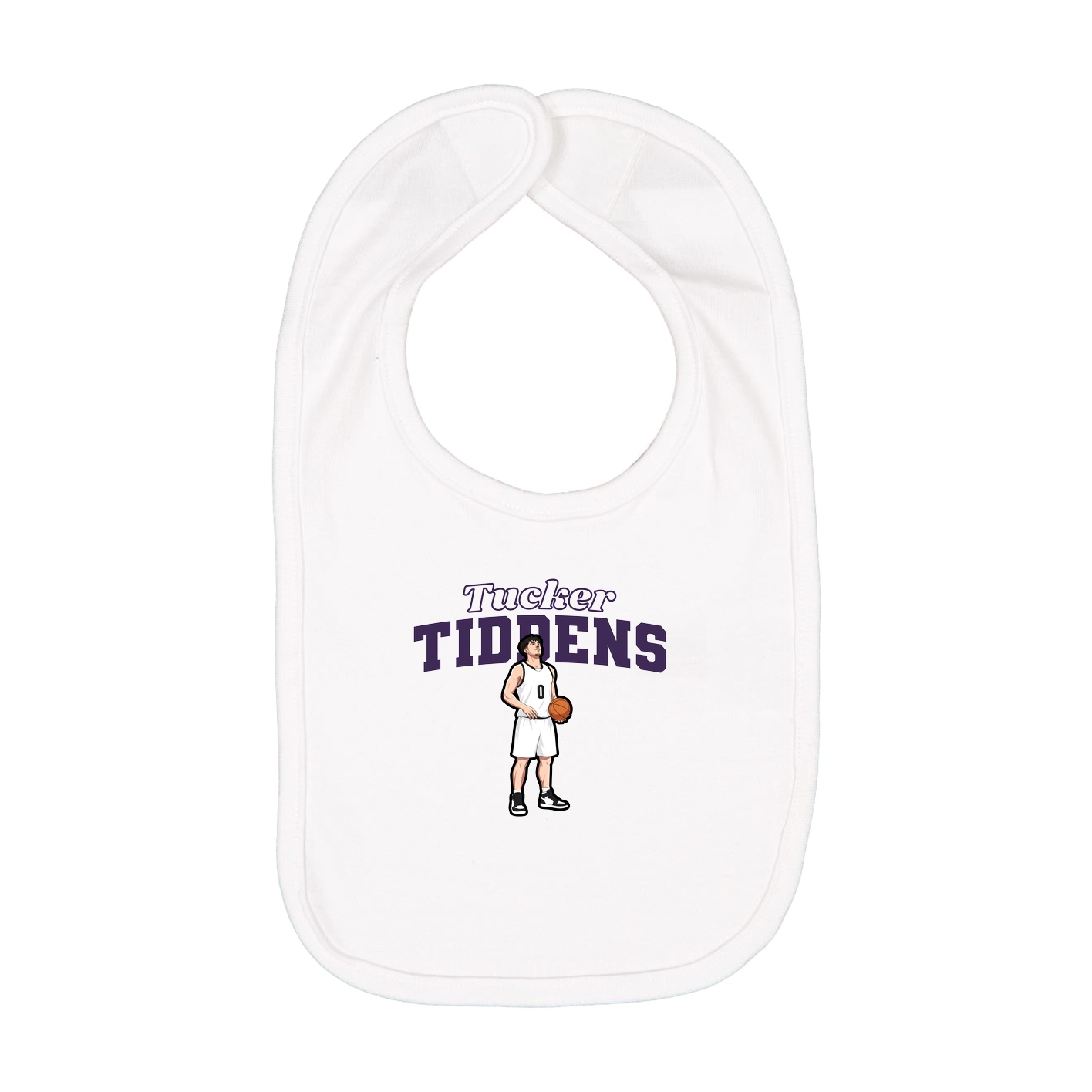 Infant Bib — Name Arch in White