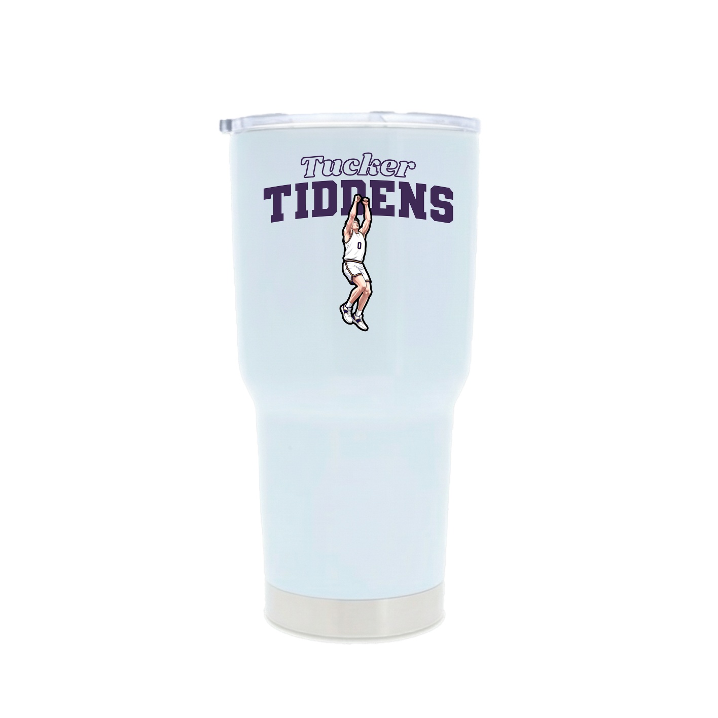 30oz Stainless Steel Tumbler — Name Arch in White