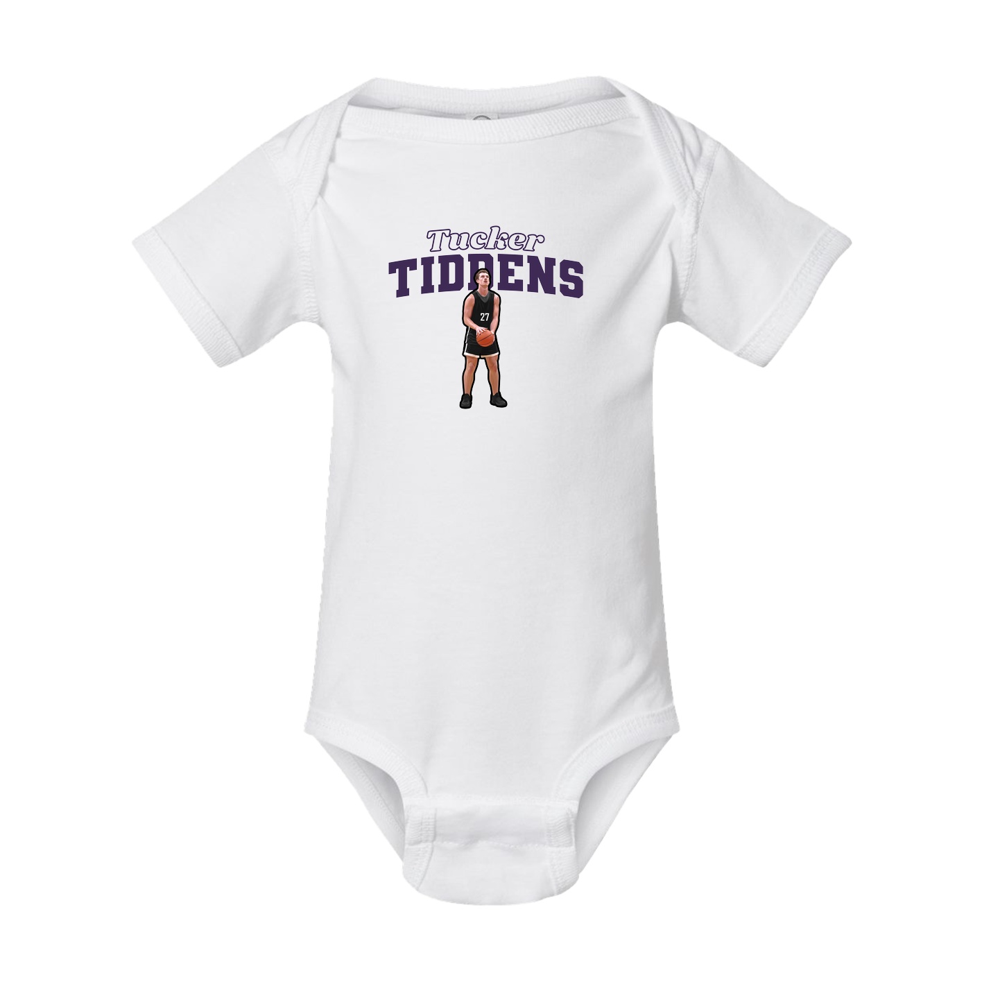Baby Onesie — Name Arch in White