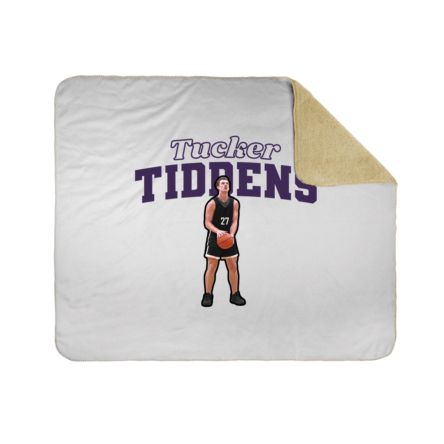 Throw Blanket — Name Arch in White