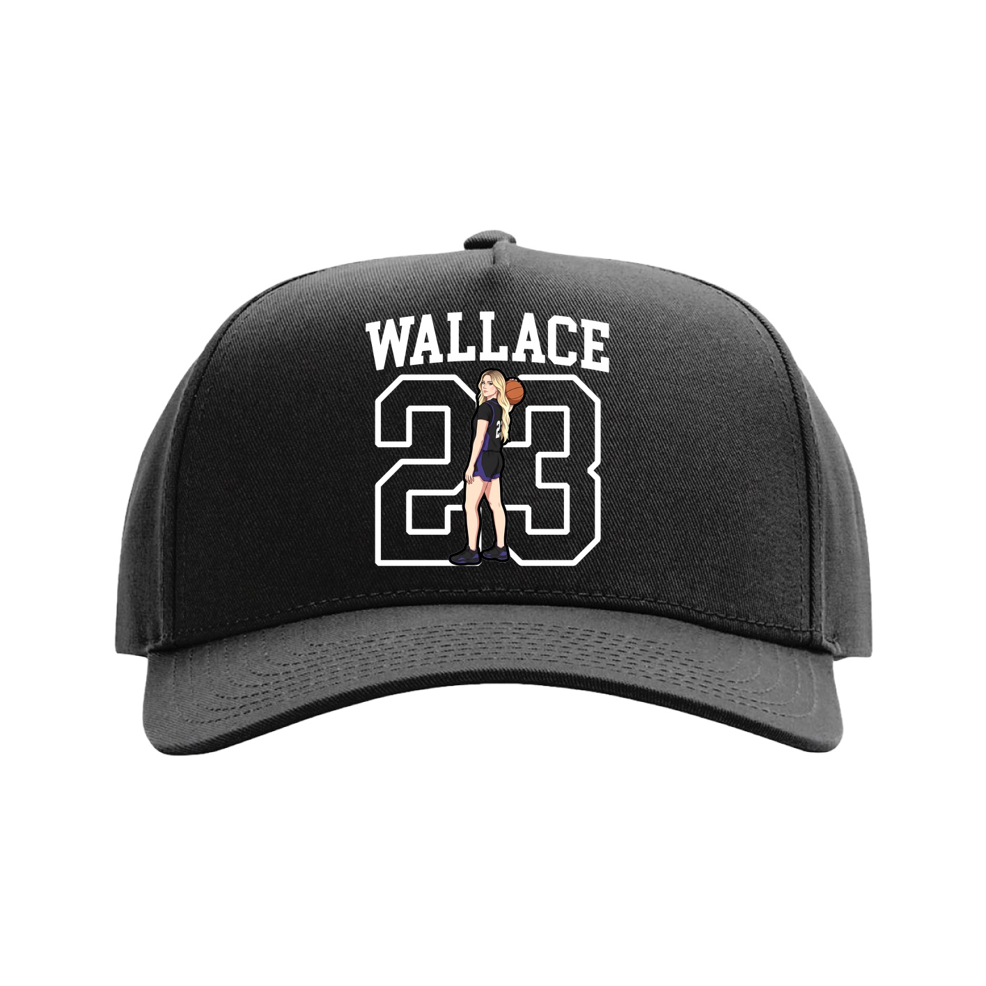 Full Fabric Five-Panel Champ Cap — Shirsey in Black