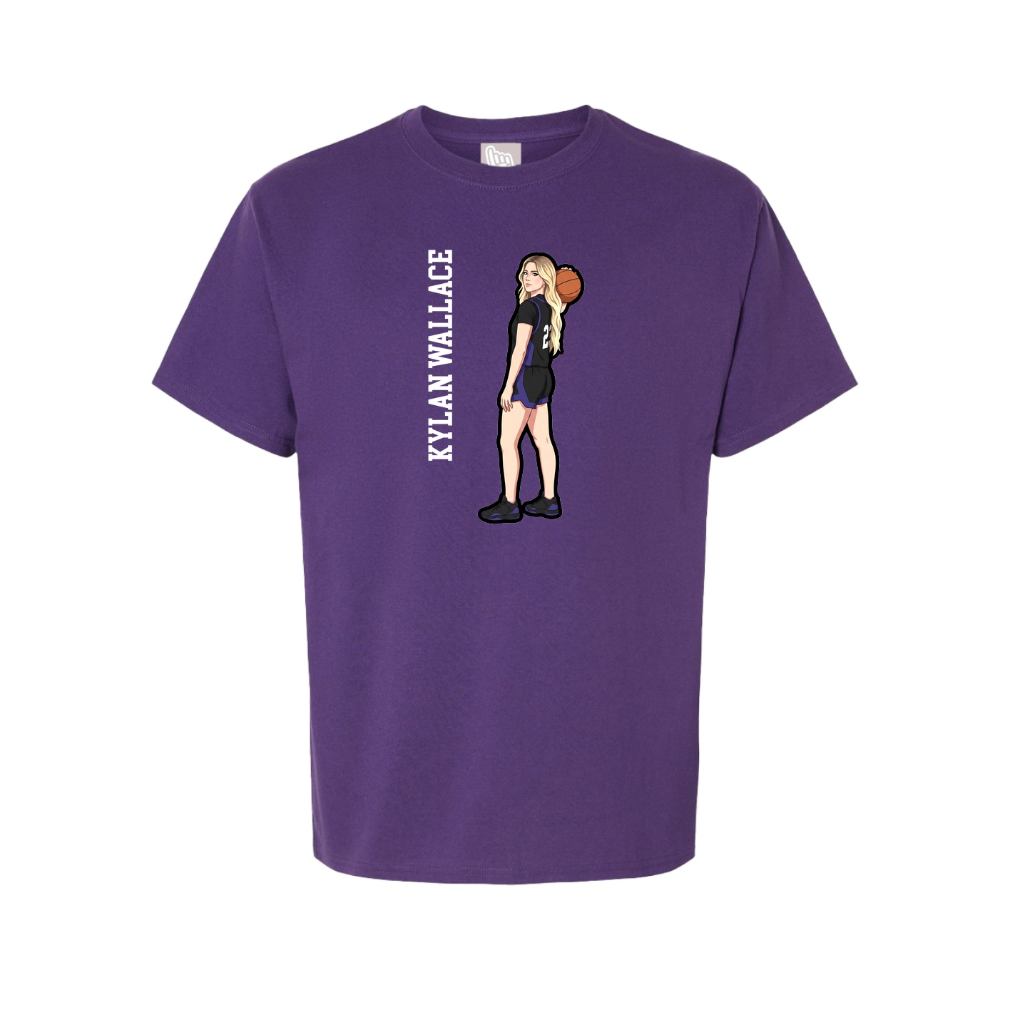 Youth Tee — Name Vertical in Purple