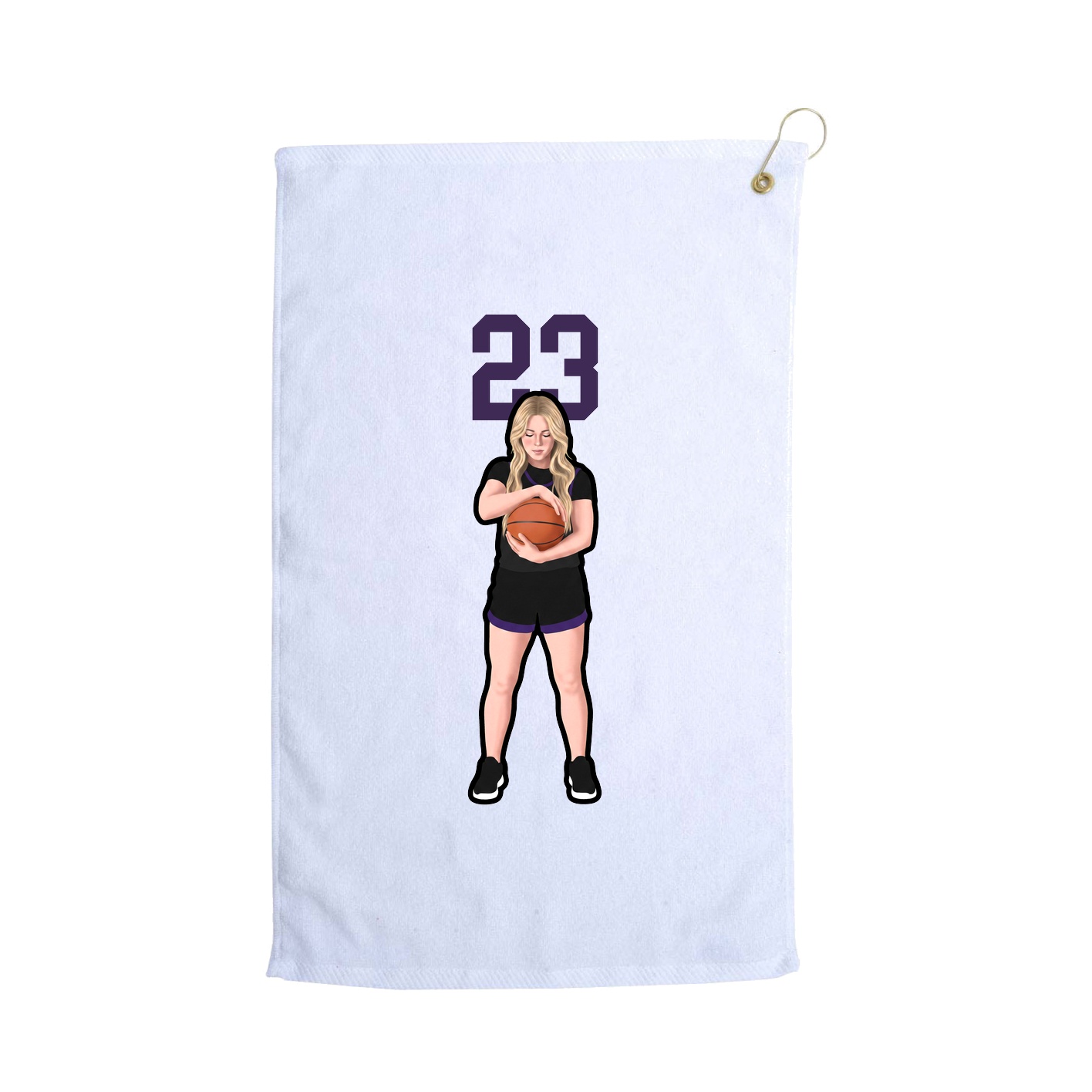 Golf Towel — Number Top in White