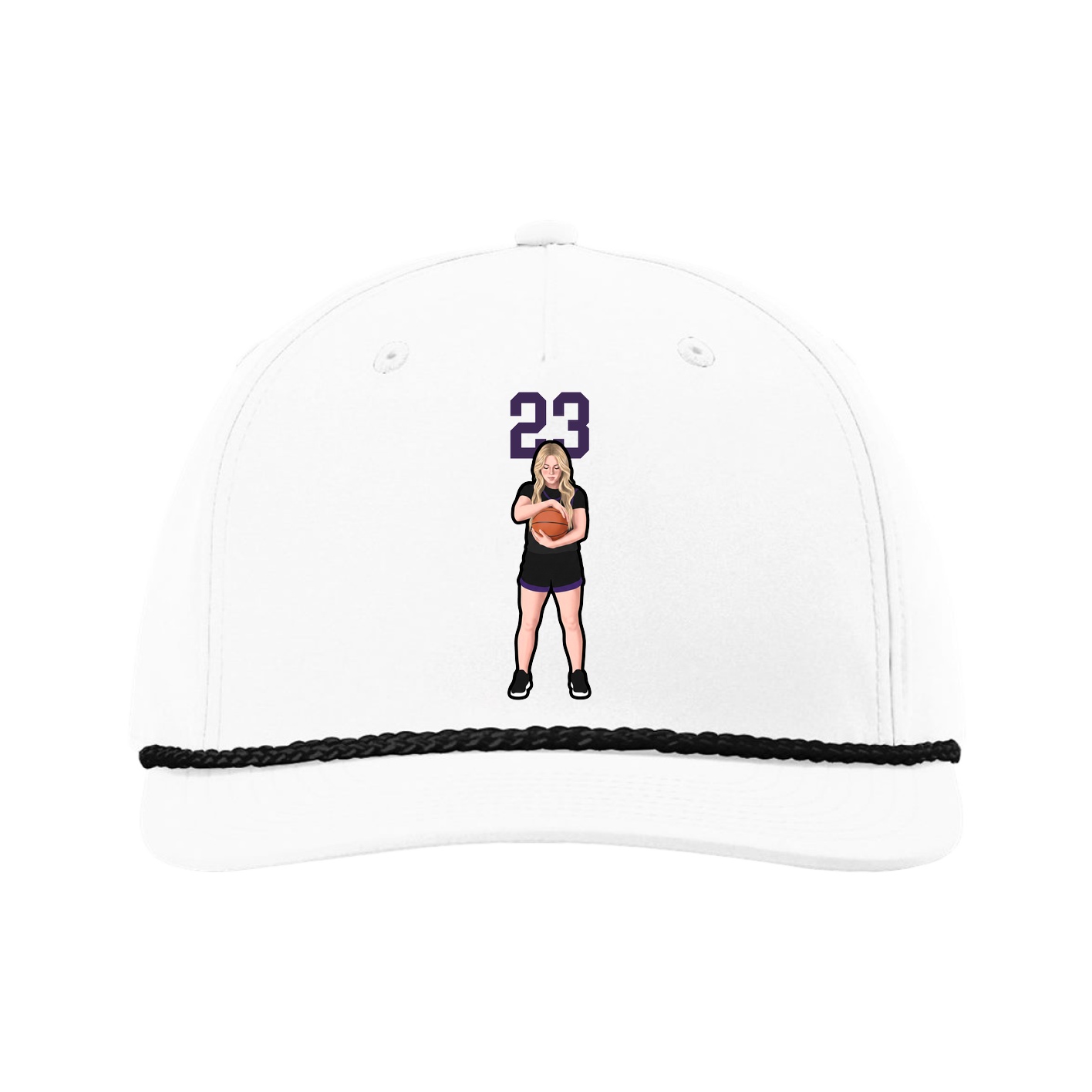 Five-Panel Classic Rope Cap — Number Top in White