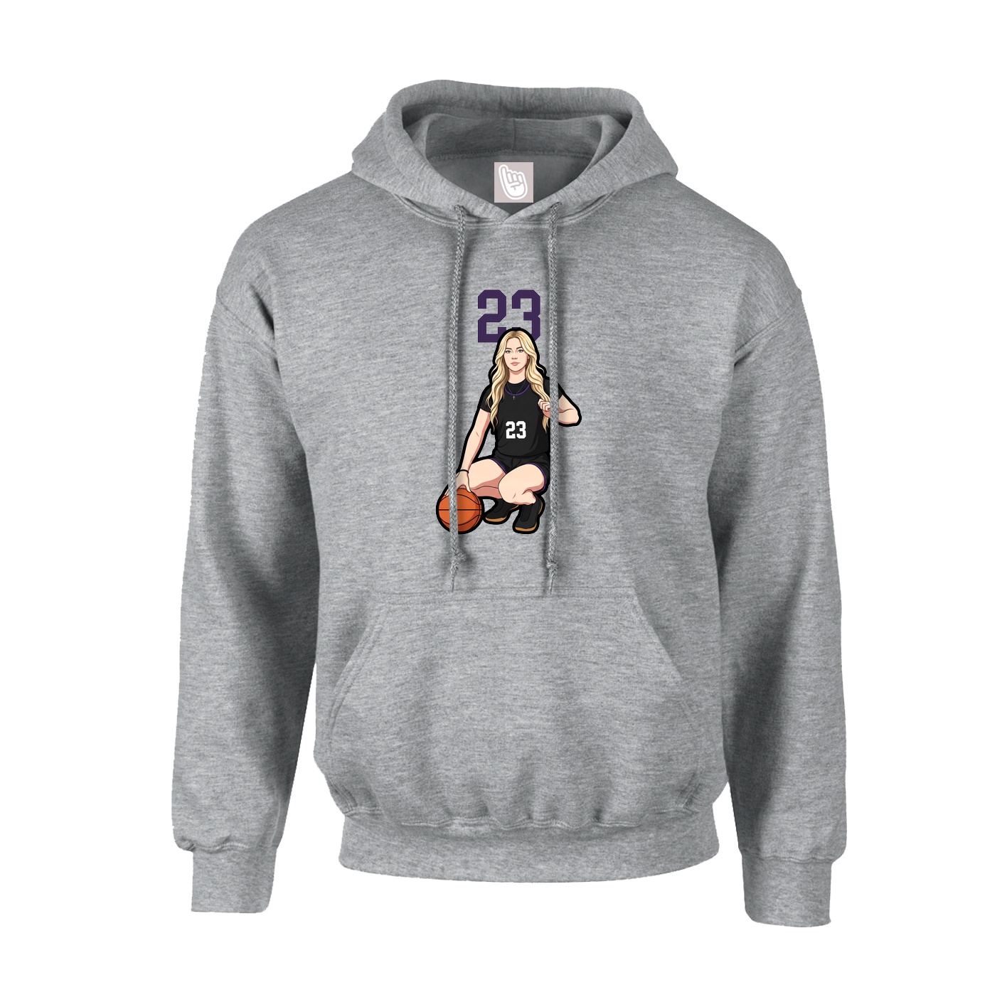 Youth Hoodie — Number Top in Grey