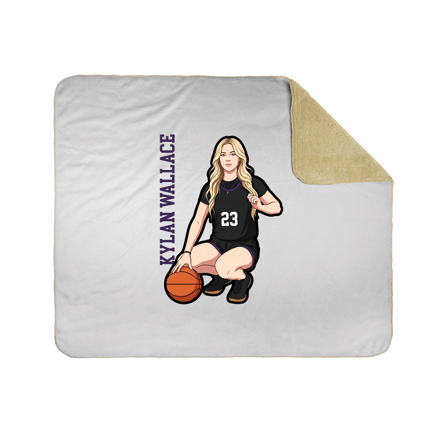 Throw Blanket — Name Vertical in White