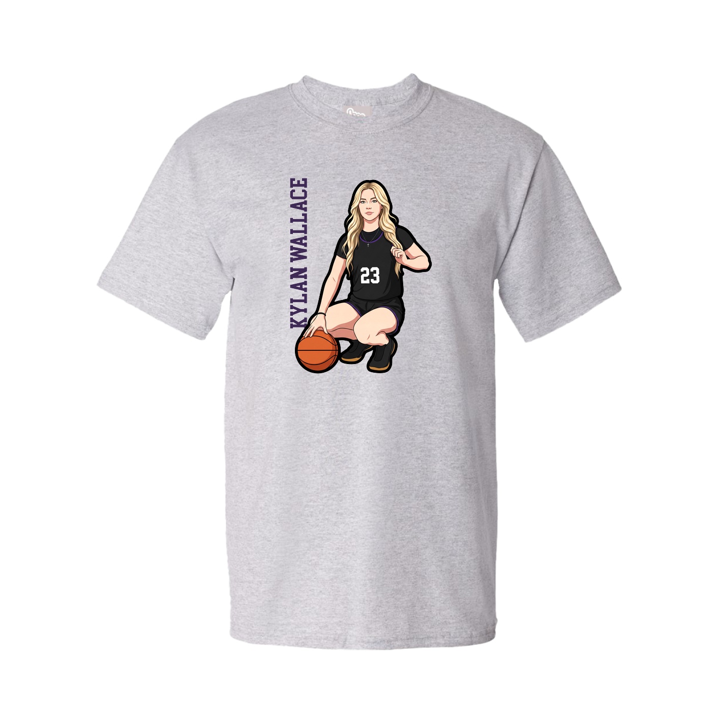 Tee — Name Vertical in Grey