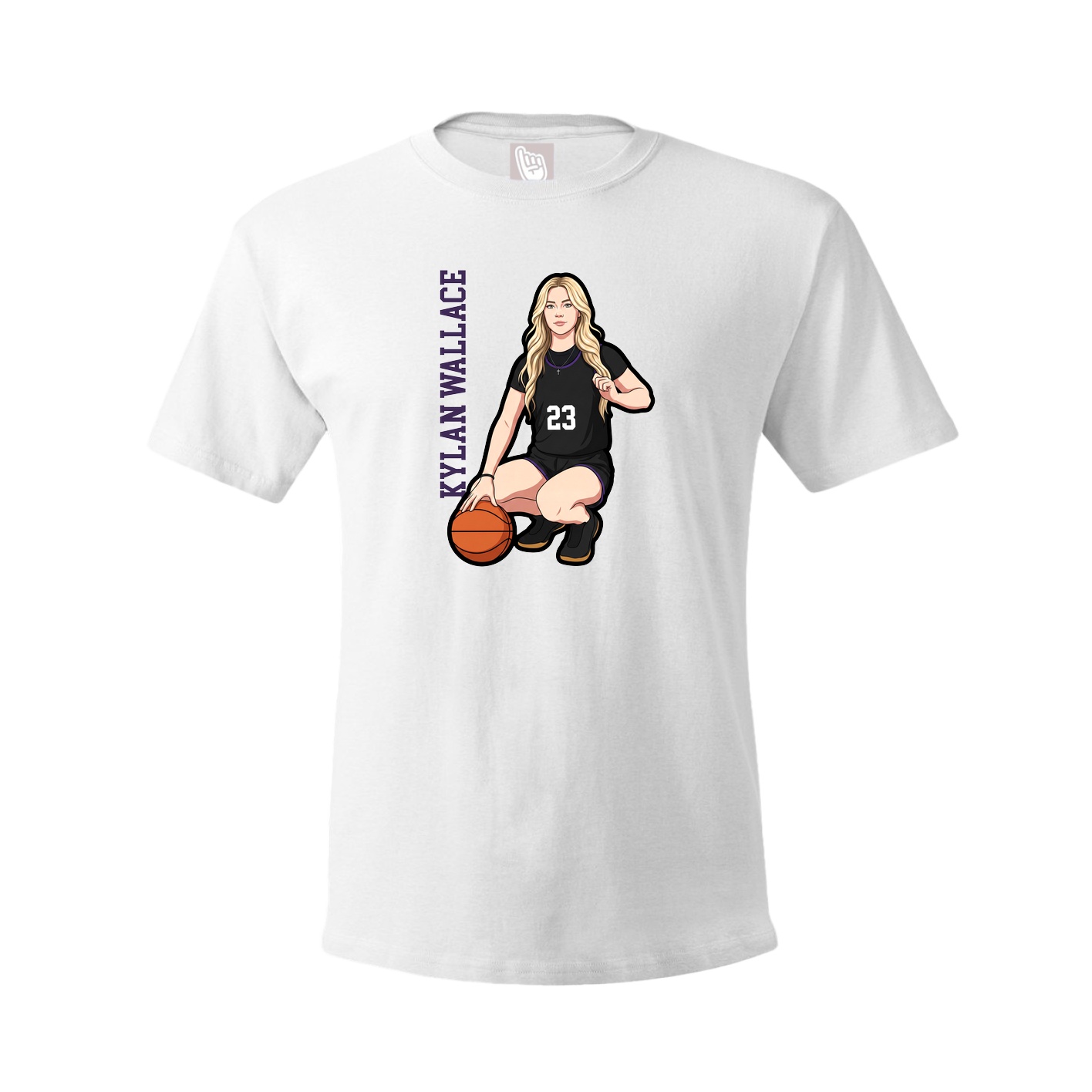 Youth Tee — Name Vertical in White
