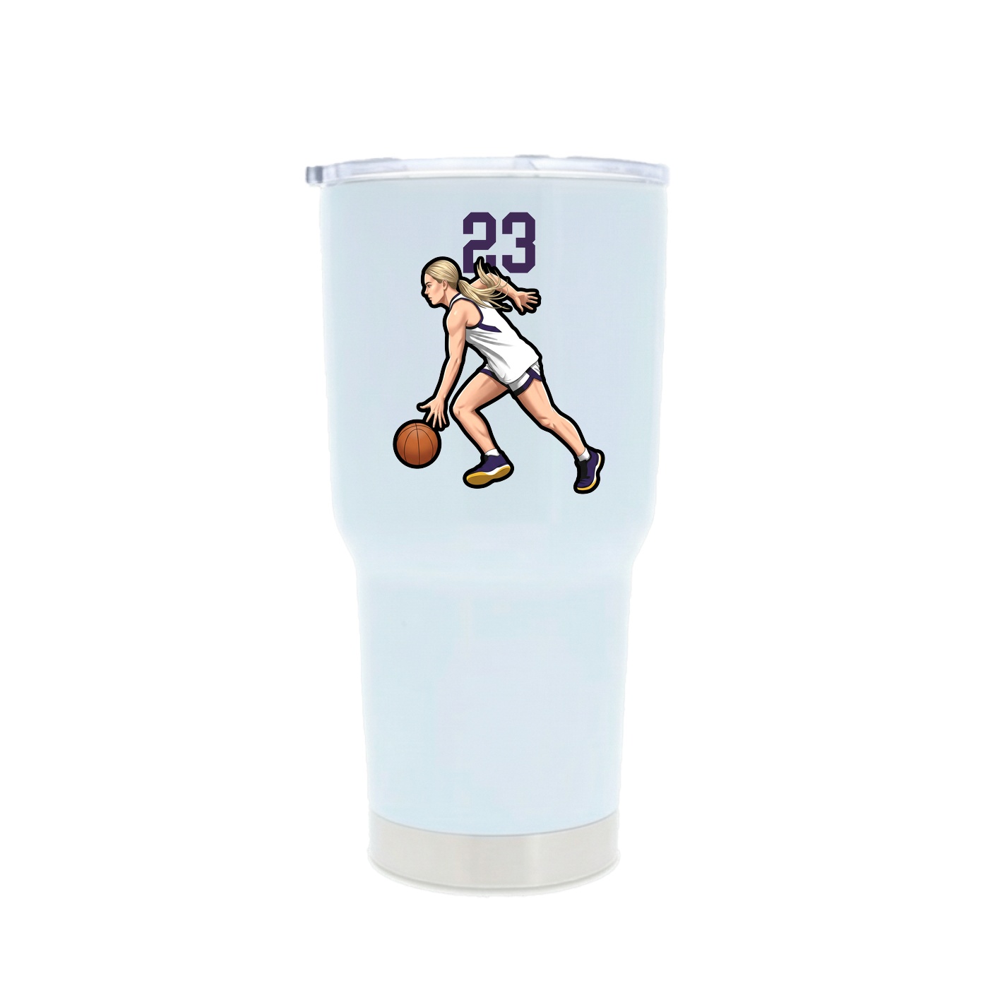 30oz Stainless Steel Tumbler — Number Top in White