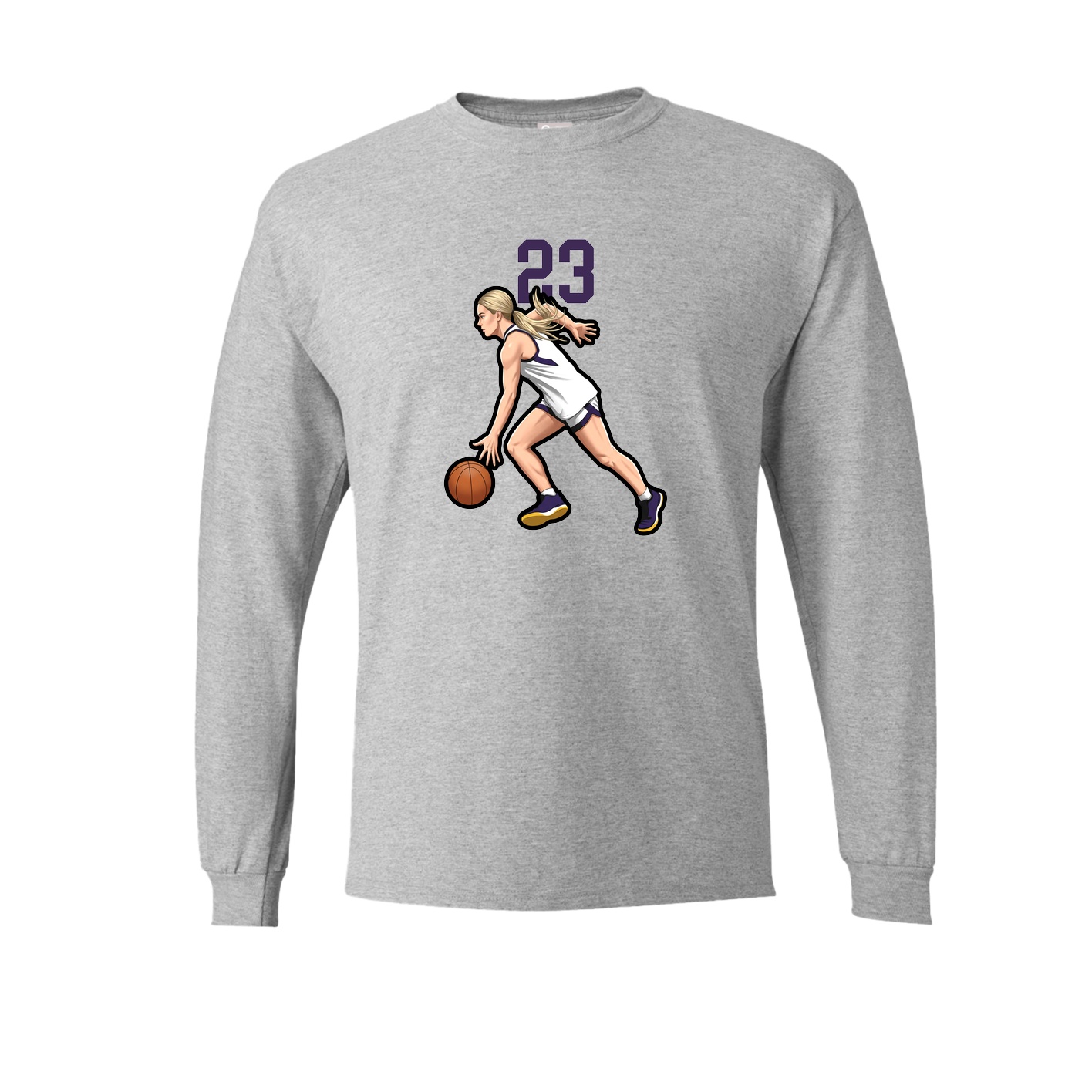 Long Sleeve Tee — Number Top in Grey