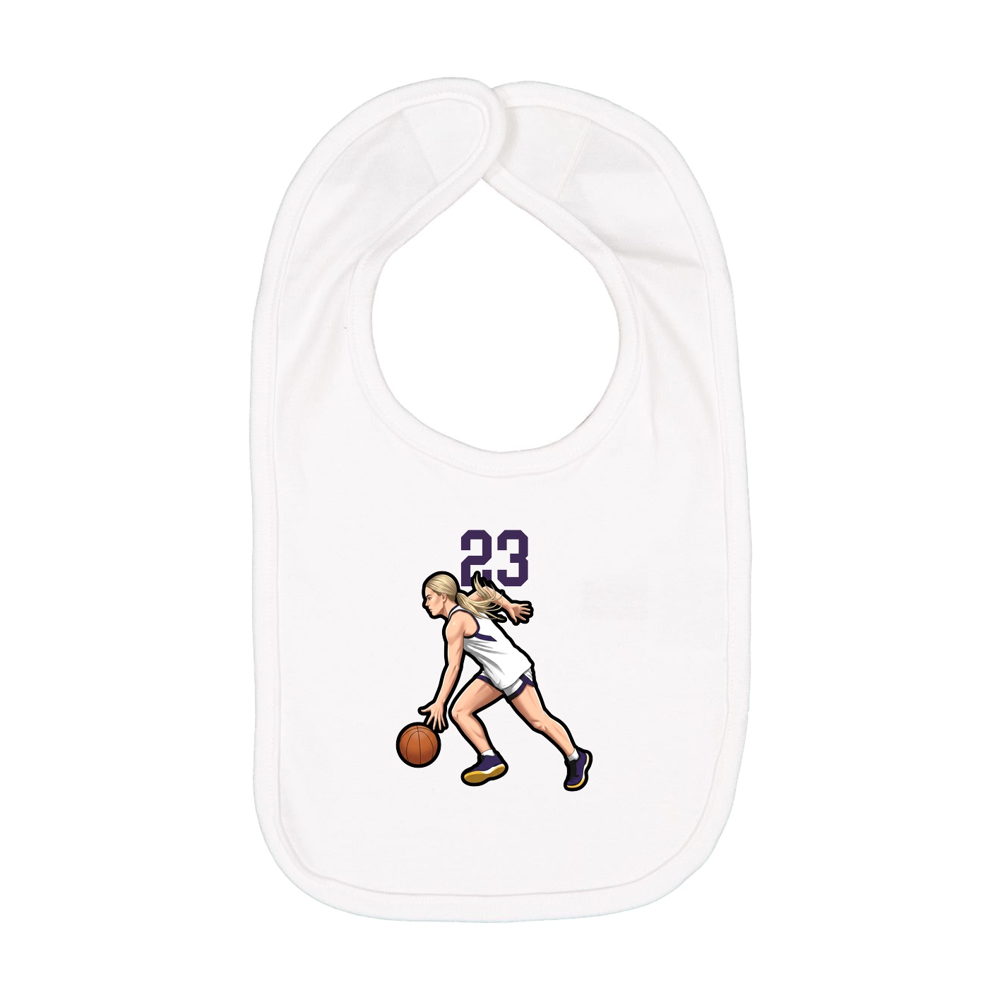 Infant Bib — Number Top in White