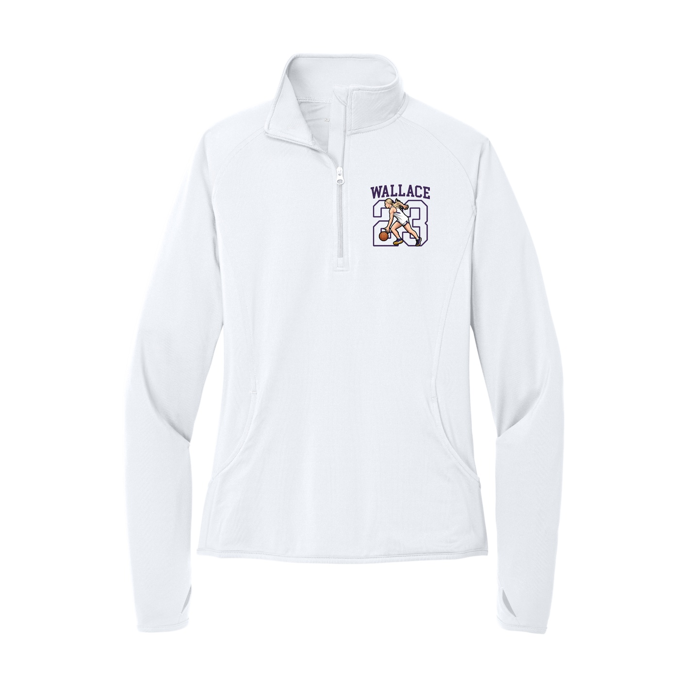 Women's Q-Zip Pullover — Shirsey in White