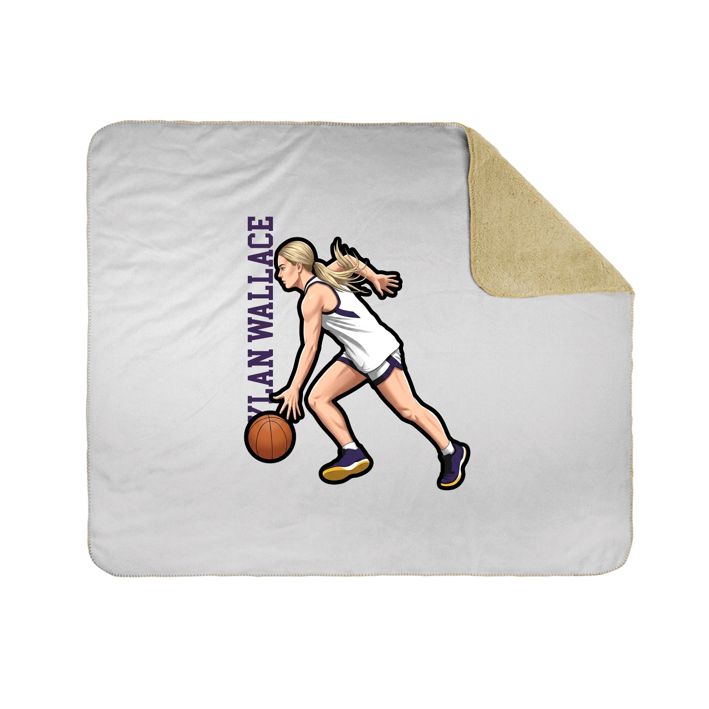 Throw Blanket — Name Vertical in White