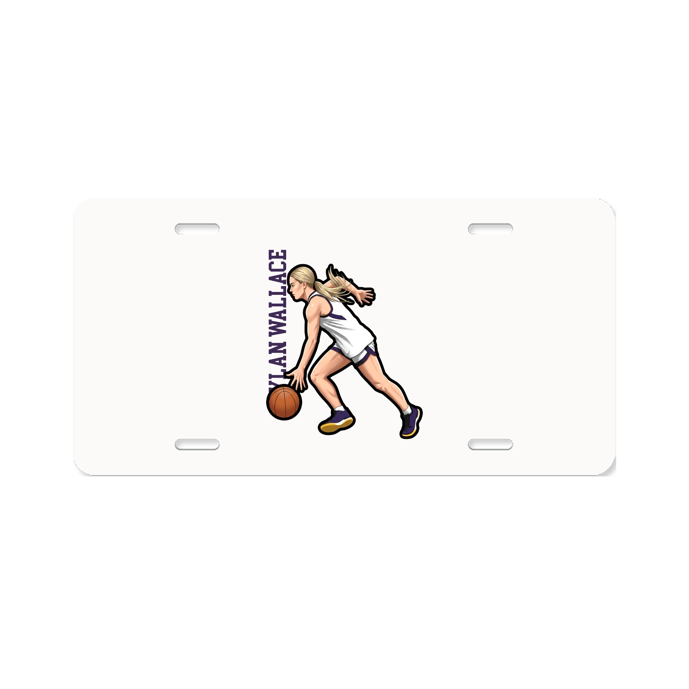 License Plate — Name Vertical in Classic