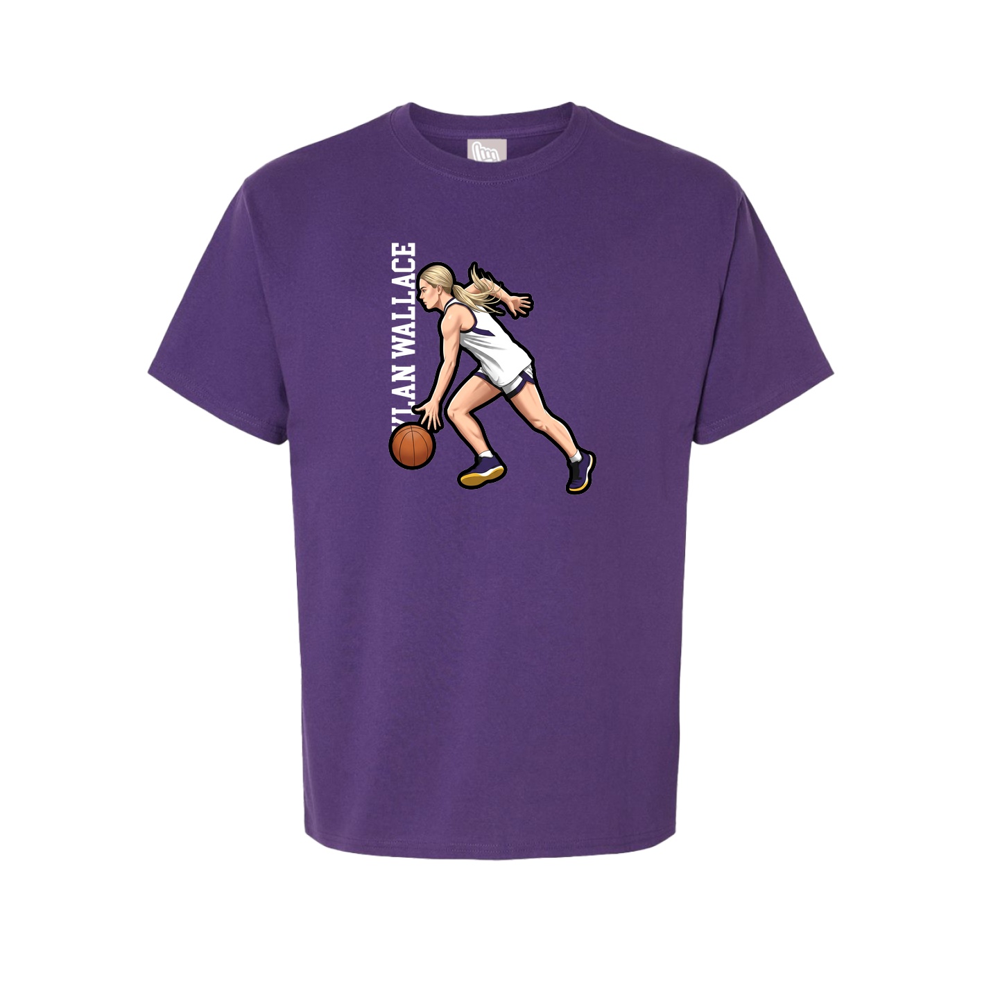 Youth Tee — Name Vertical in Purple