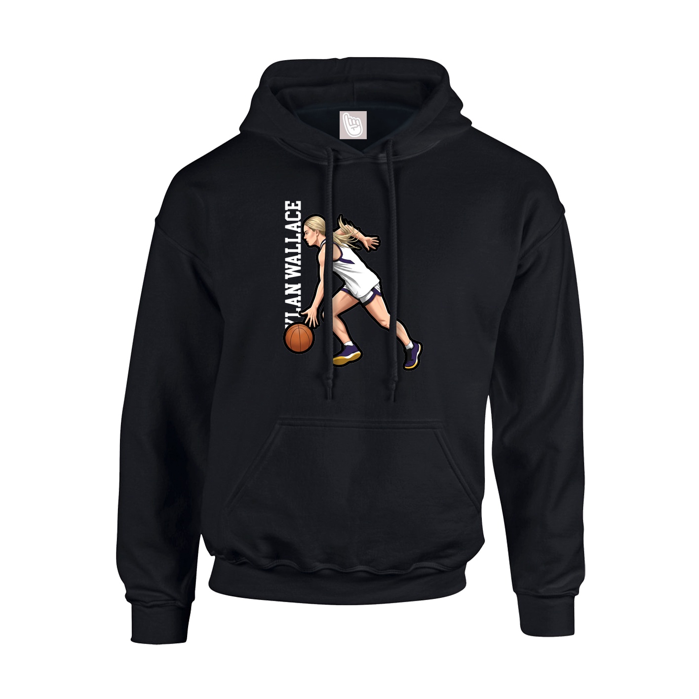 Youth Hoodie — Name Vertical in Black