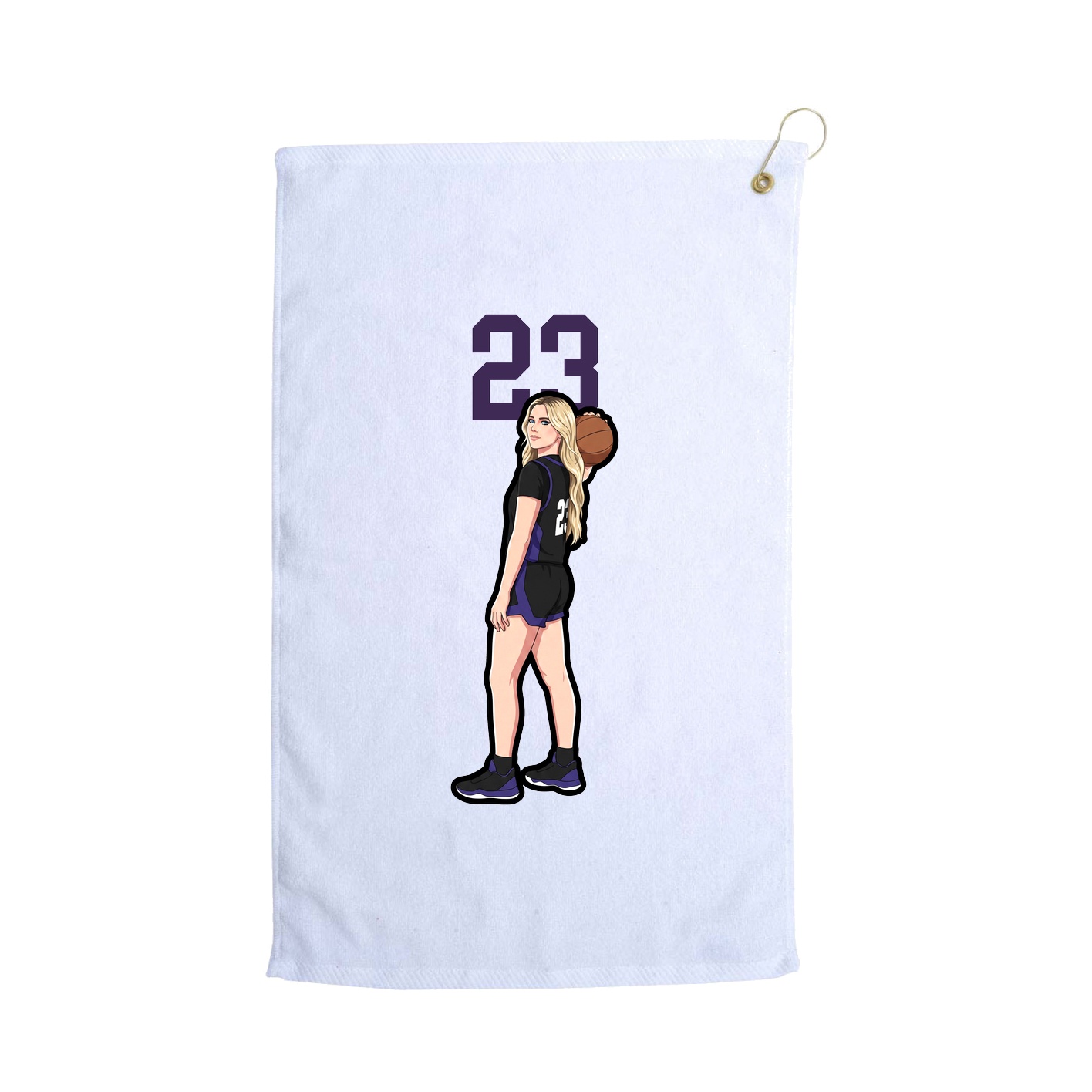 Golf Towel — Number Top in White
