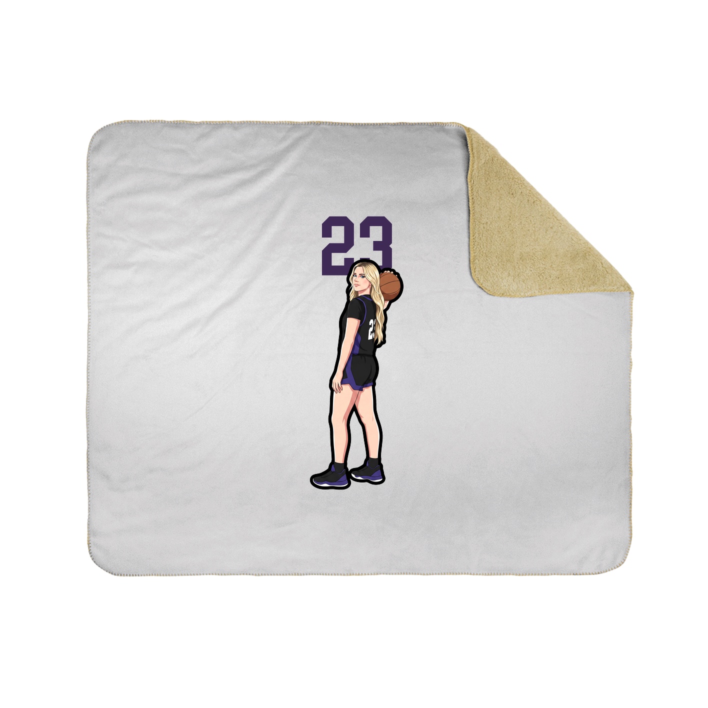 Throw Blanket — Number Top in White