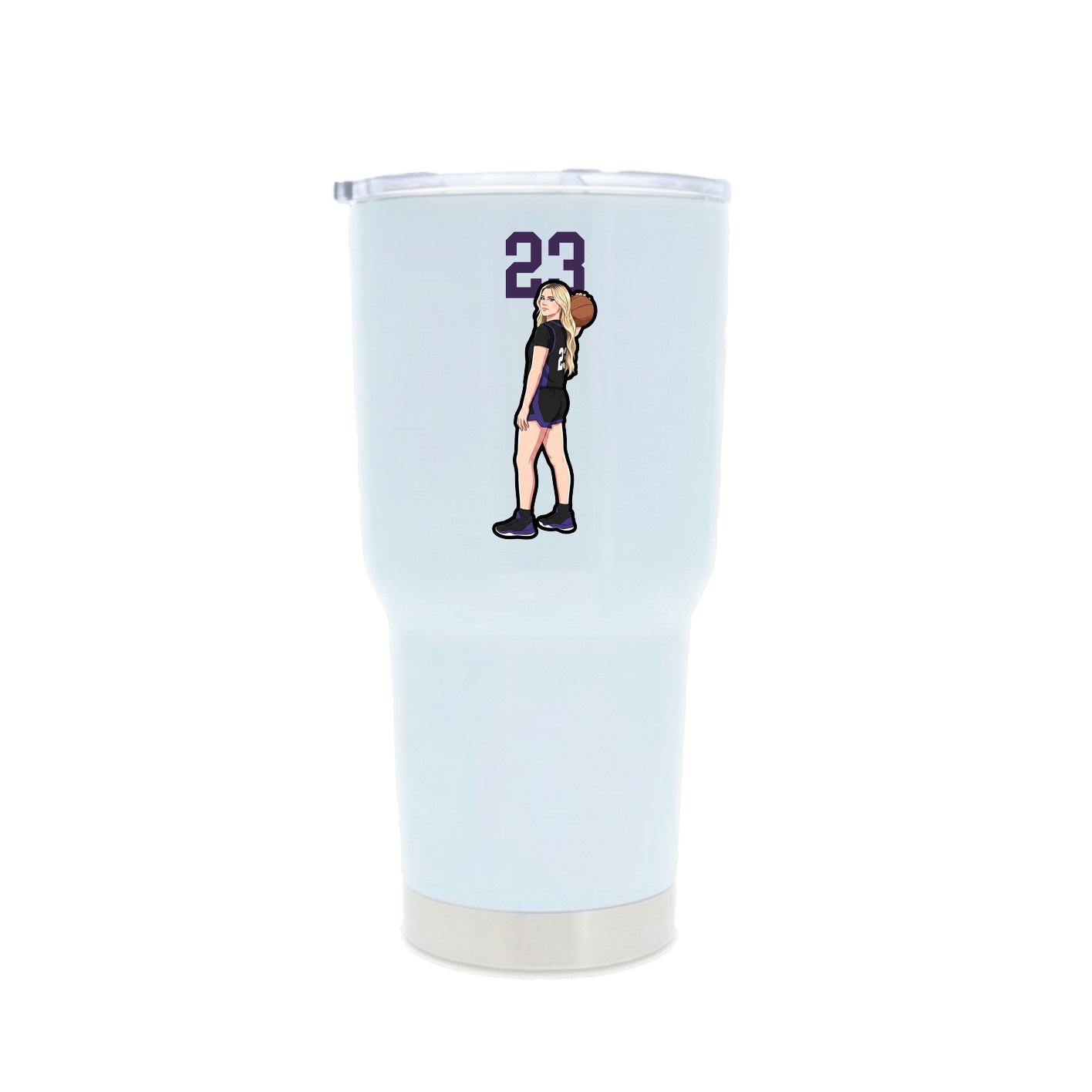 30oz Stainless Steel Tumbler — Number Top in White