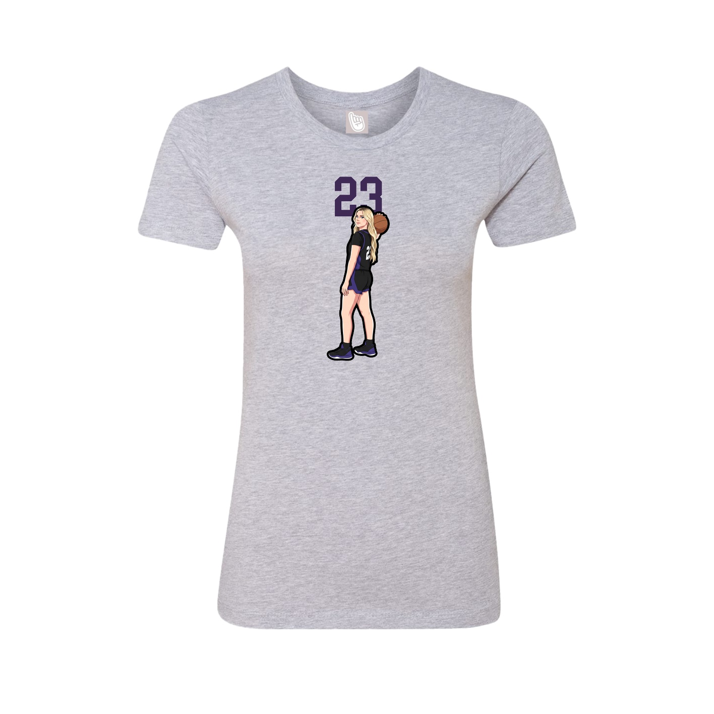 Fitted Women's Tee — Number Top in Grey