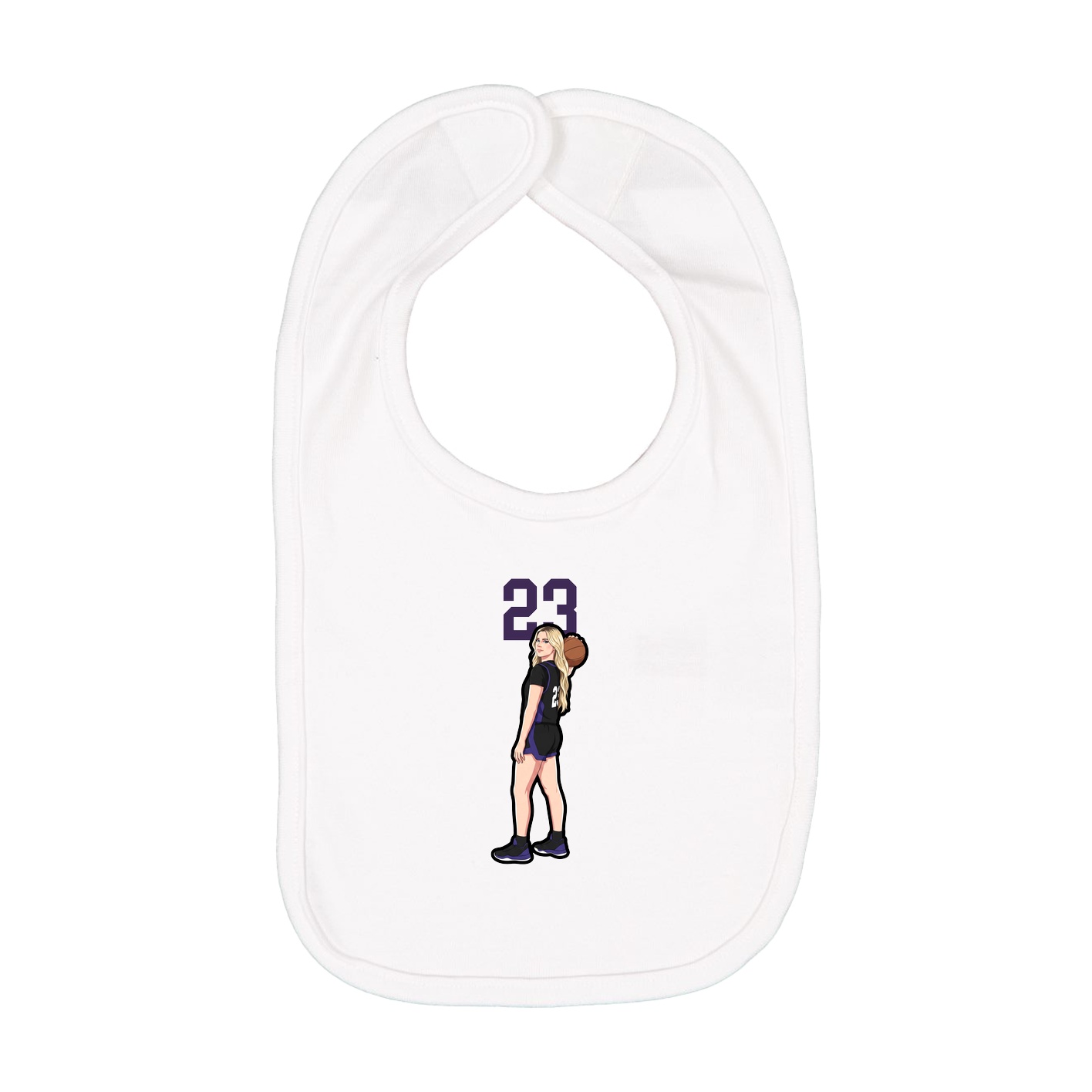 Infant Bib — Number Top in White