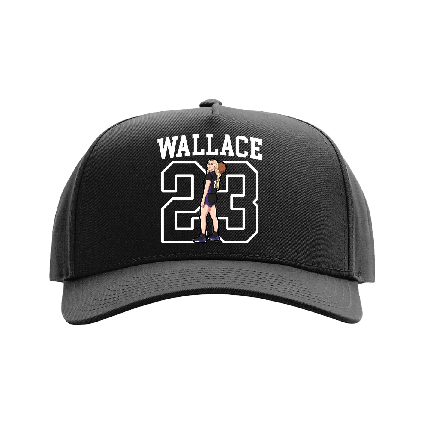 Full Fabric Five-Panel Champ Cap — Shirsey in Black