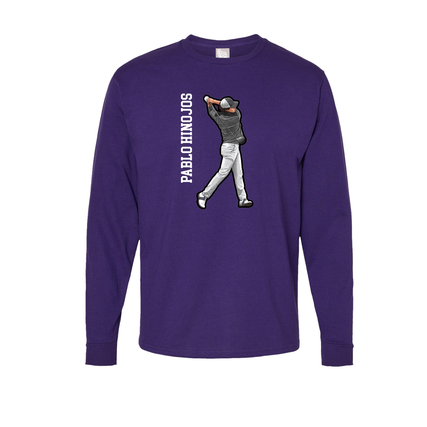 Long Sleeve Tee — Name Vertical in Purple