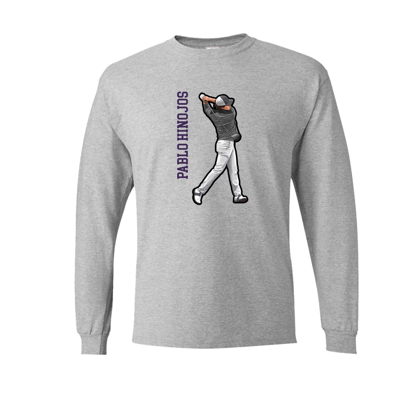 Long Sleeve Tee — Name Vertical in Grey