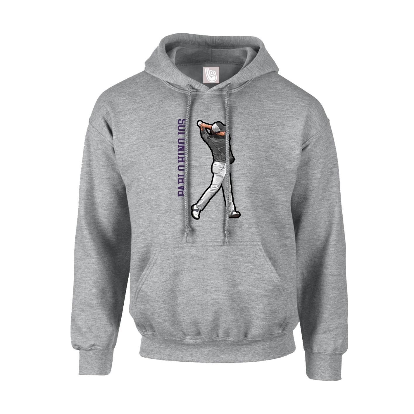 Hoodie — Name Vertical in Grey