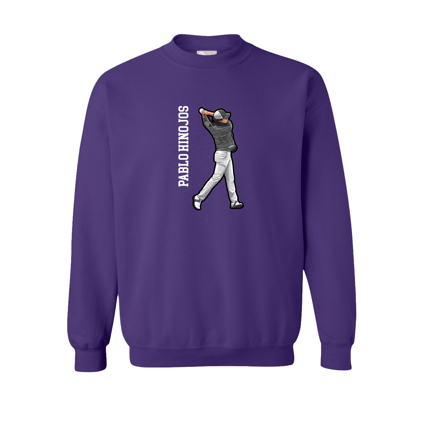 Fleece Crew — Name Vertical in Purple