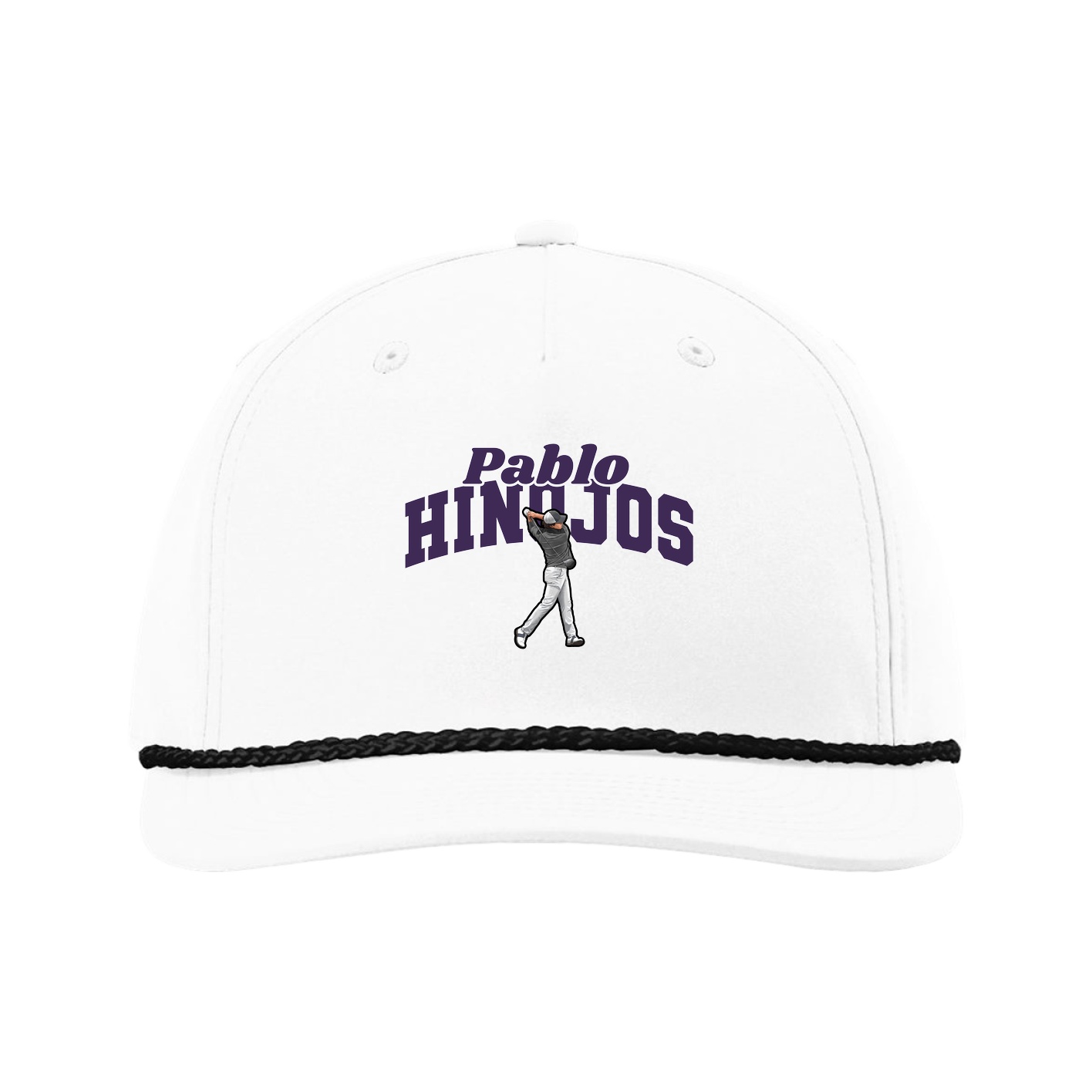 Five-Panel Classic Rope Cap — Signature Arch in White