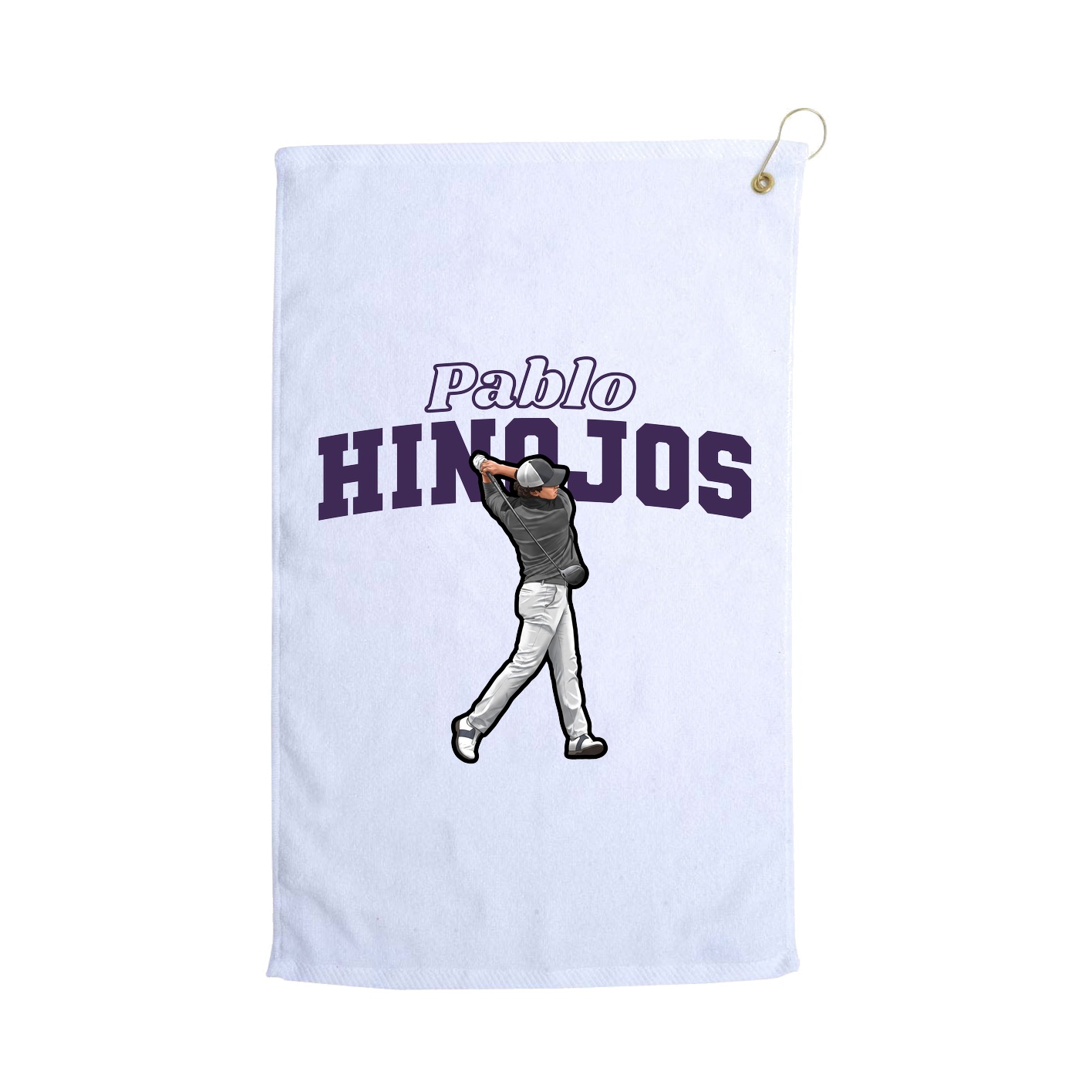 Golf Towel — Name Arch in White