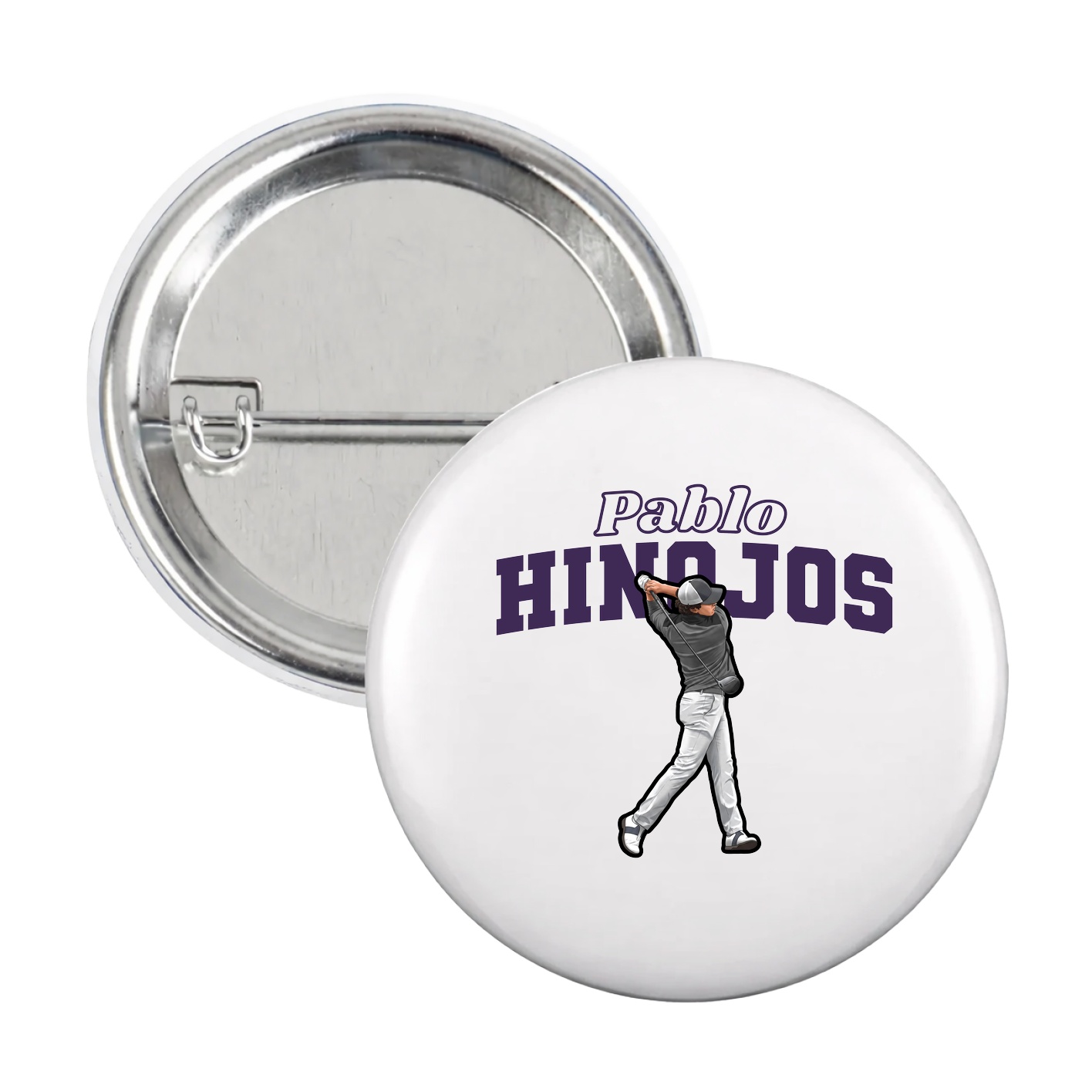 Game Day Button — Name Arch in White
