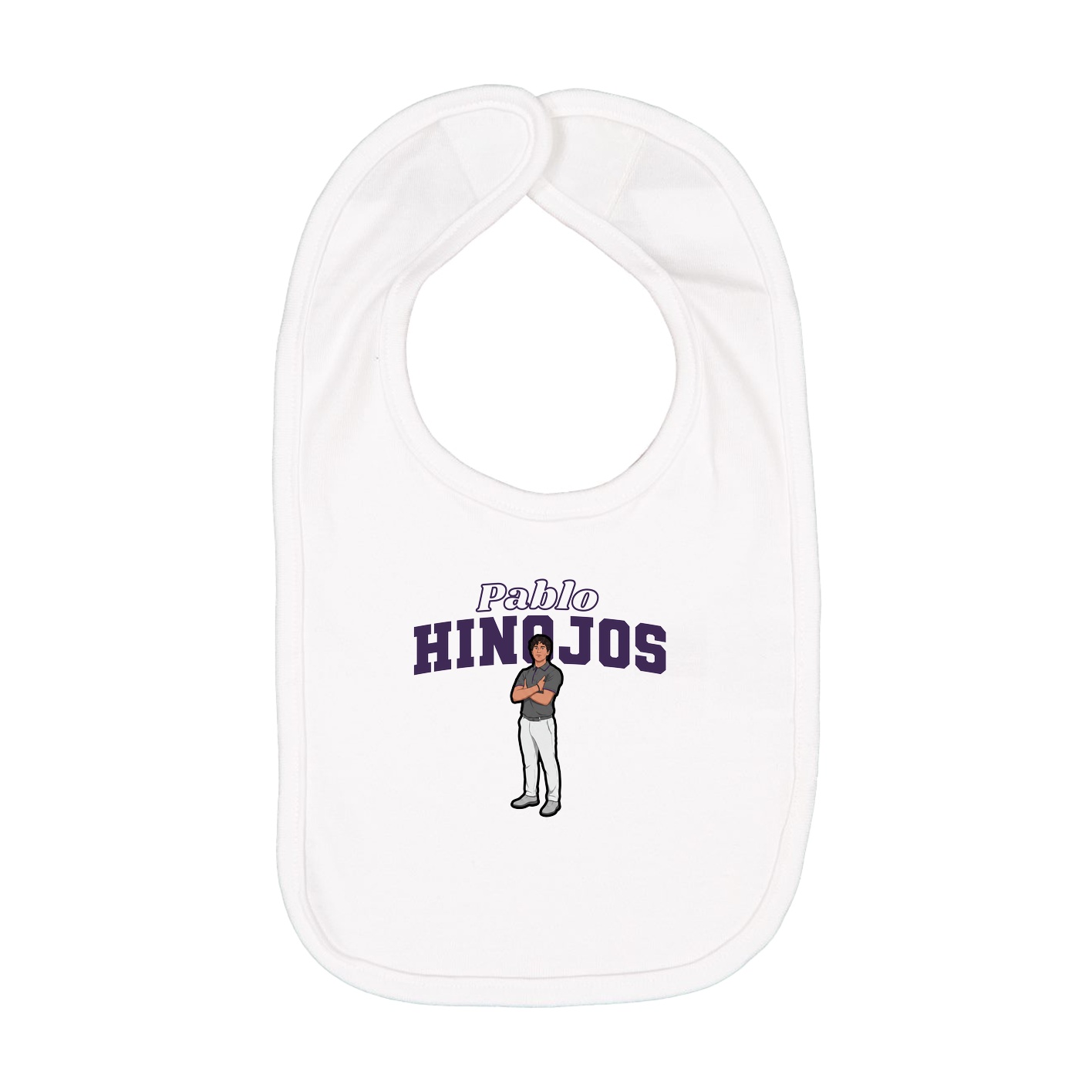 Infant Bib — Name Arch in White