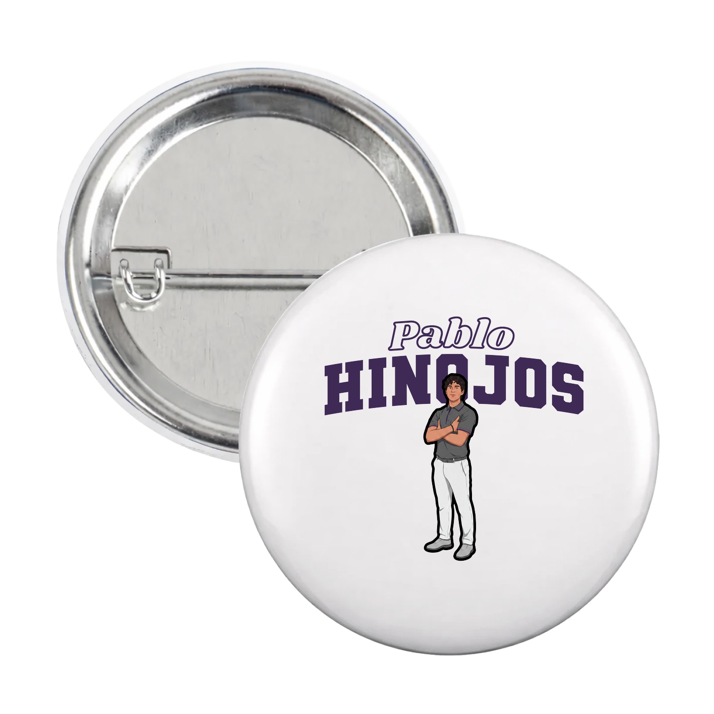 Game Day Button — Name Arch in White