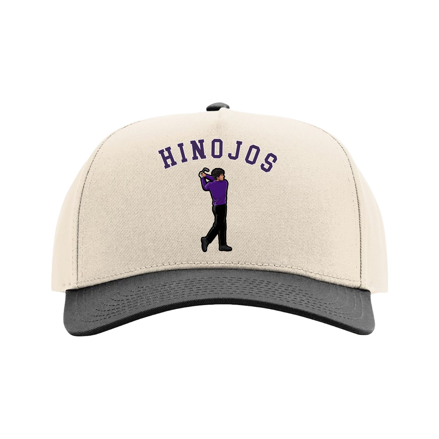 Full Fabric Five-Panel Champ Cap — Shirsey Arch in Cream/Black