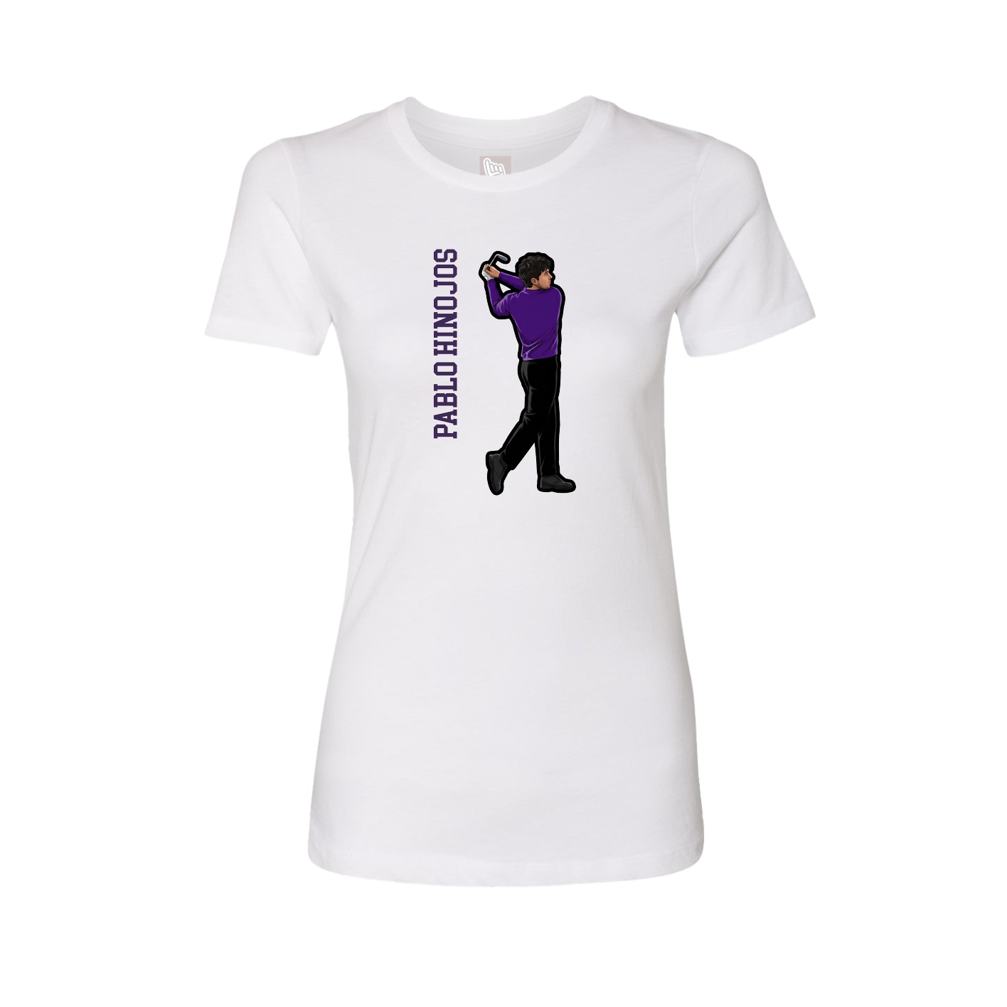Womens Tee — Name Vertical in White